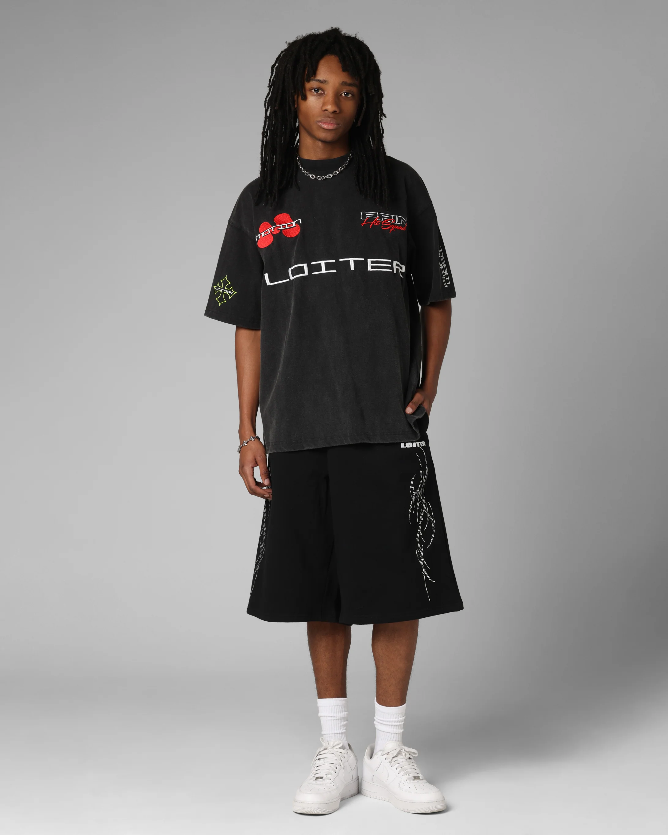 Loiter Racing Premium T-Shirt Charcoal - Image 3