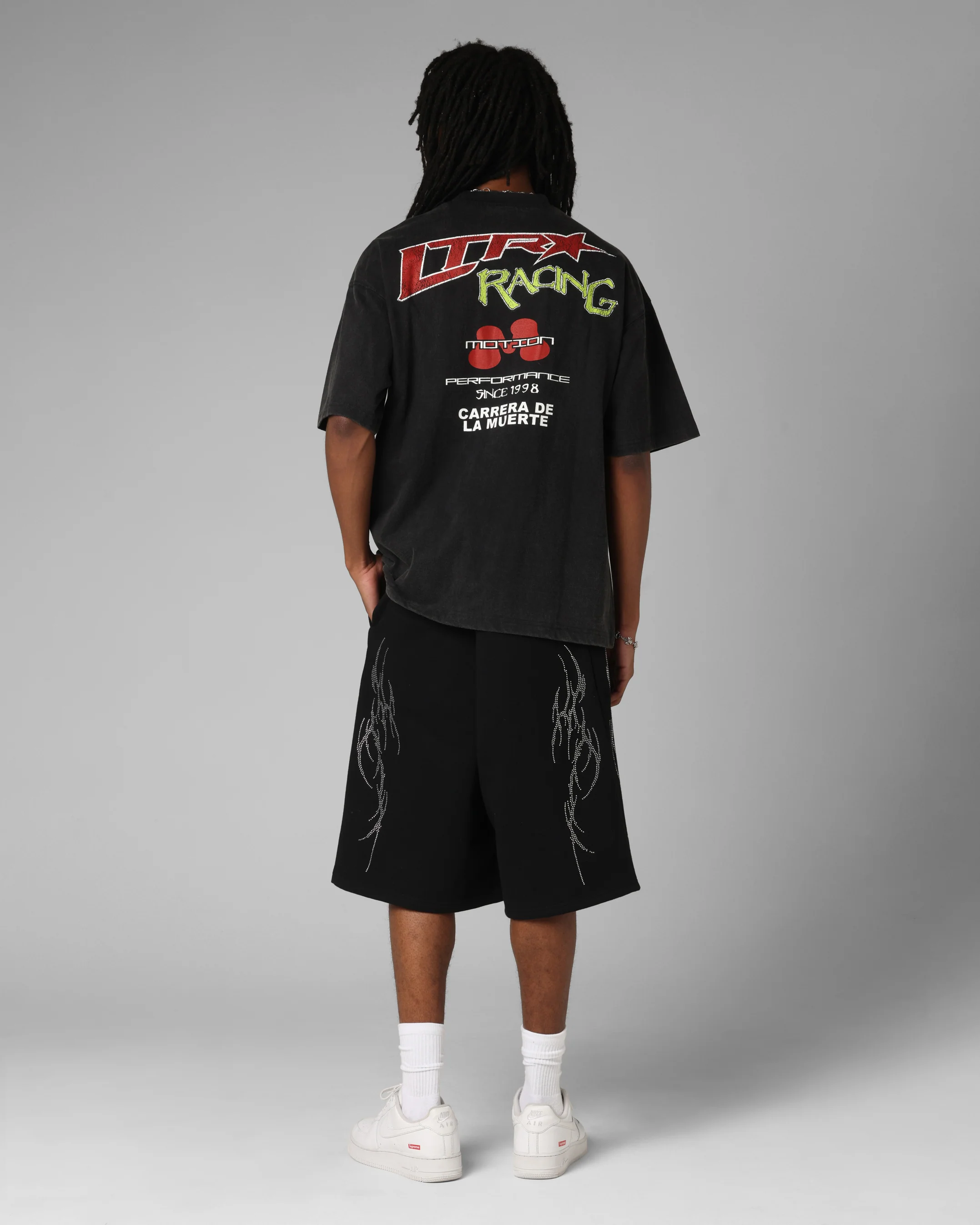 Loiter Racing Premium T-Shirt Charcoal - Image 4