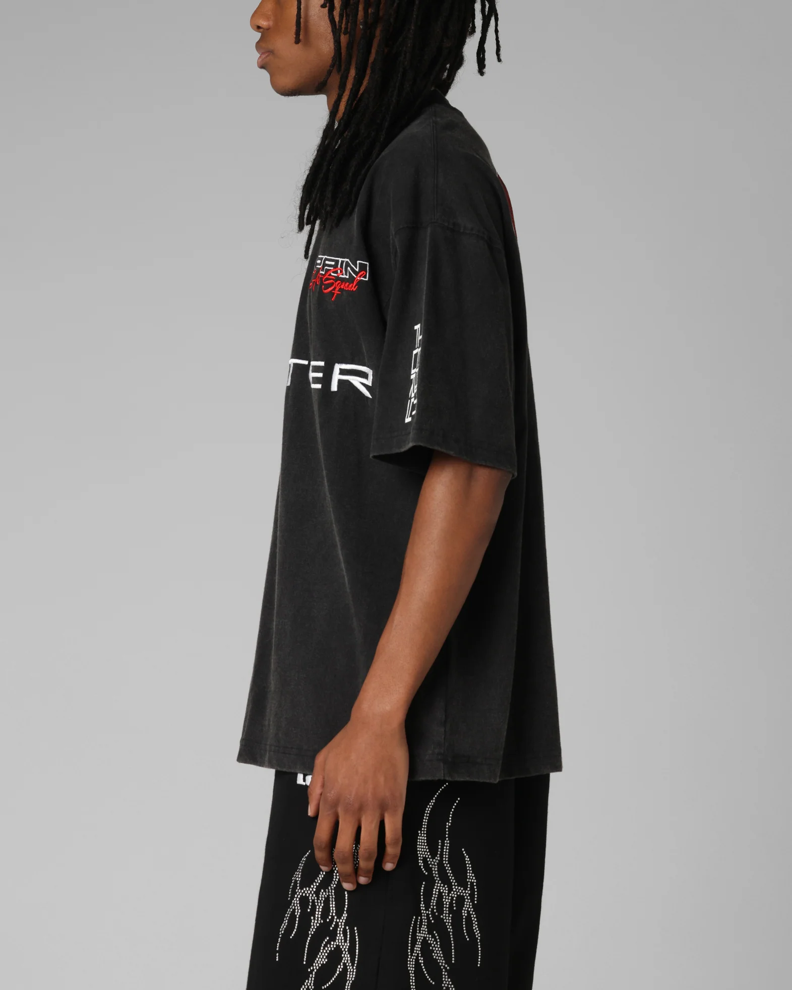 Loiter Racing Premium T-Shirt Charcoal - Image 6