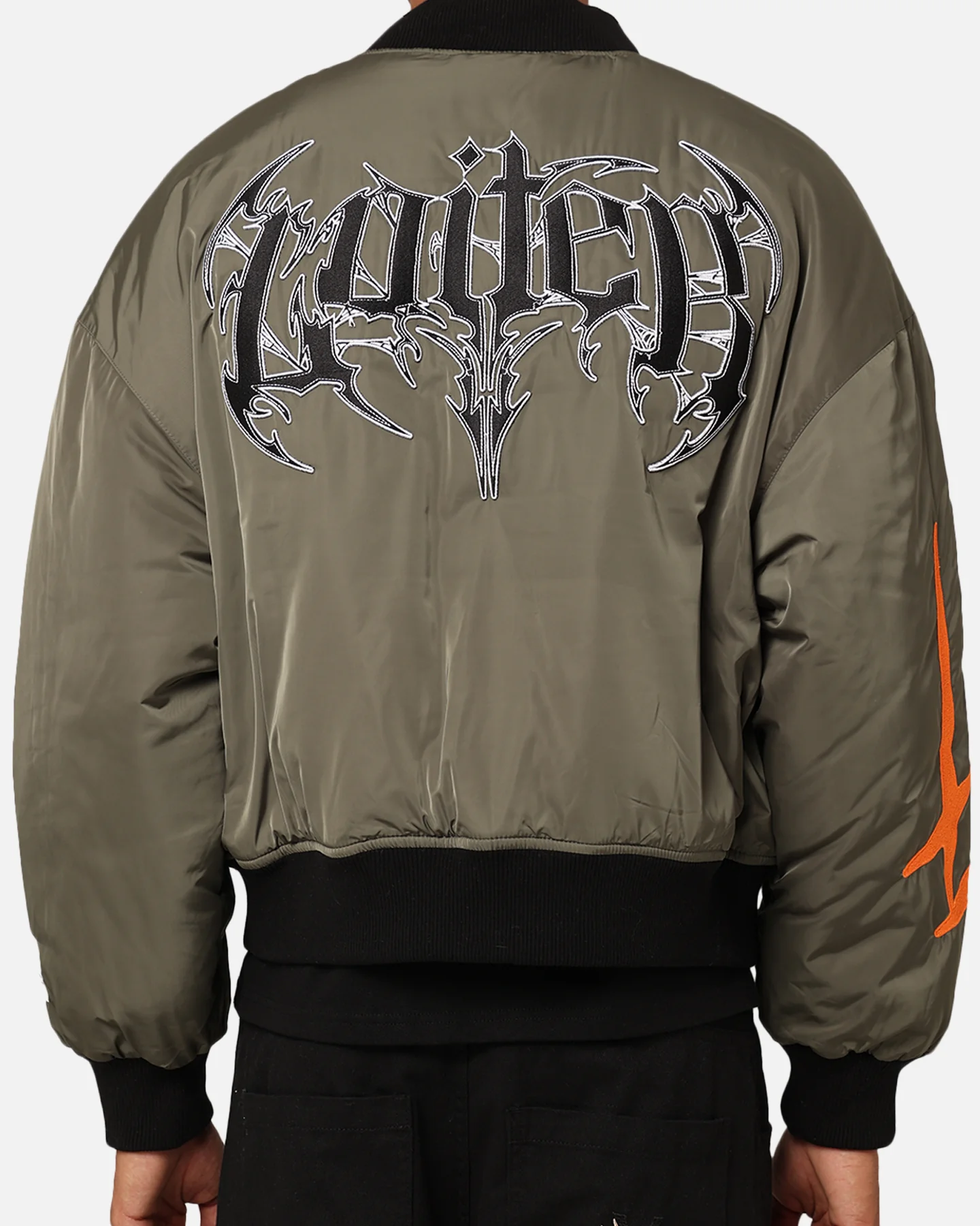 Loiter Shadow Cropped Bomber Jacket Khaki - Image 6