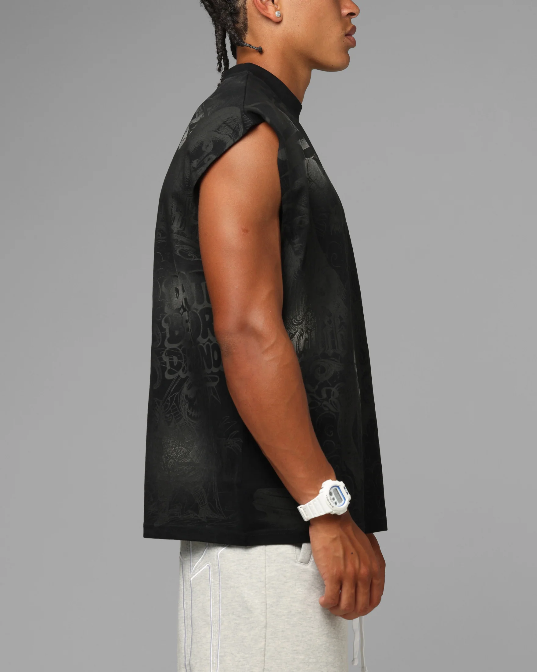 Loiter Sketch Book Muscle T-Shirt Black - Image 5
