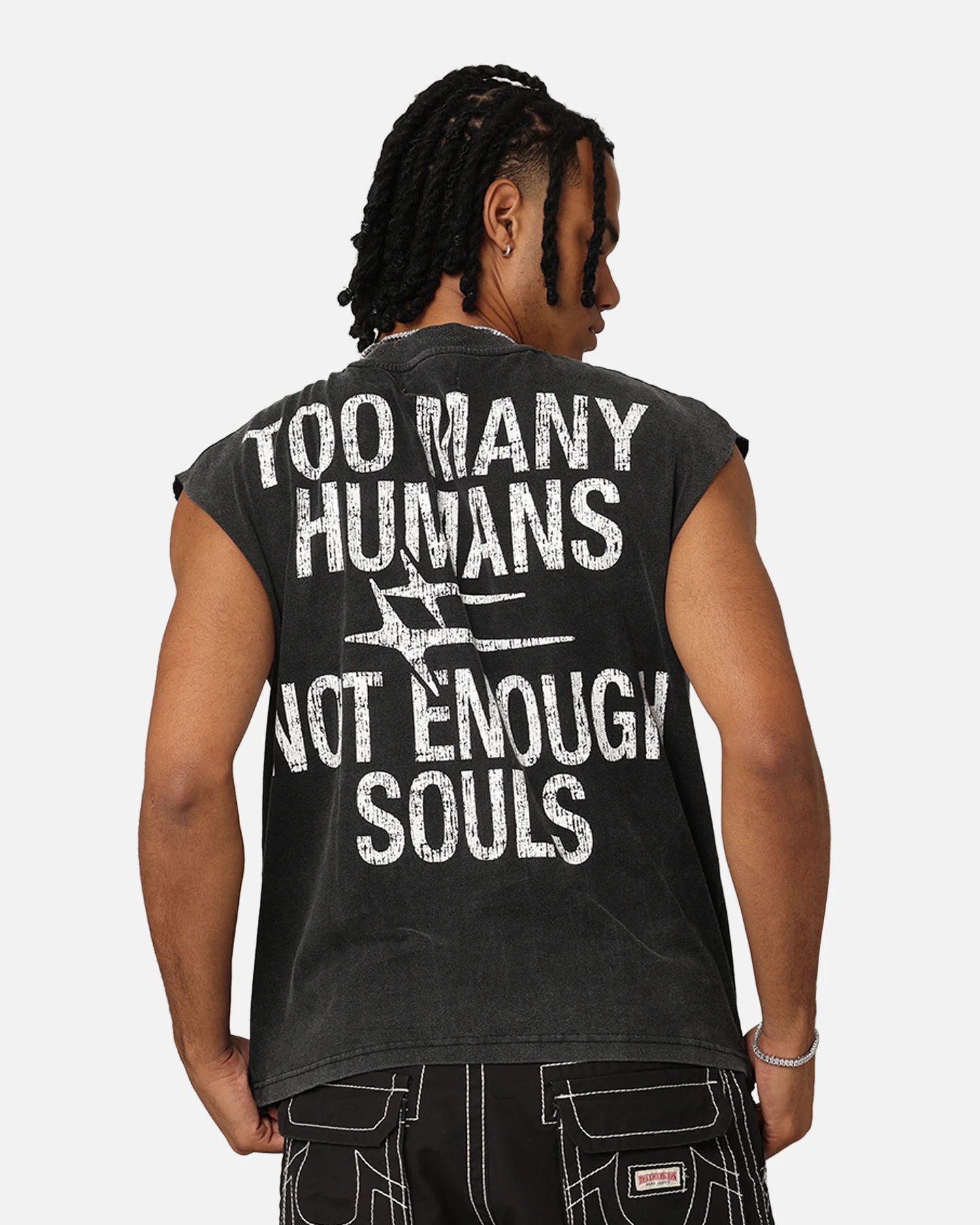 Loiter Soulless Oversized Muscle T-Shirt Vintage Black - Image 2