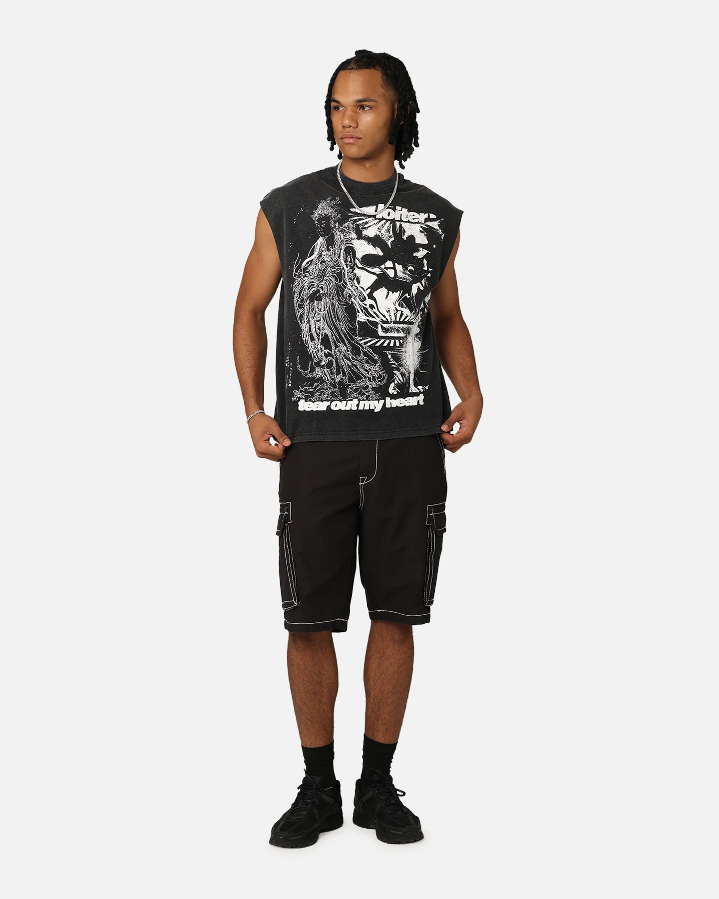 Loiter Soulless Oversized Muscle T-Shirt Vintage Black - Image 3
