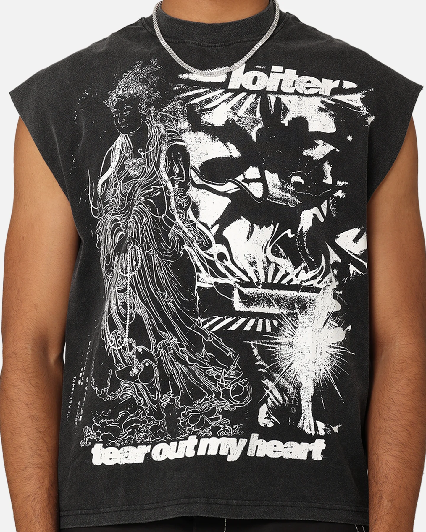 Loiter Soulless Oversized Muscle T-Shirt Vintage Black - Image 4