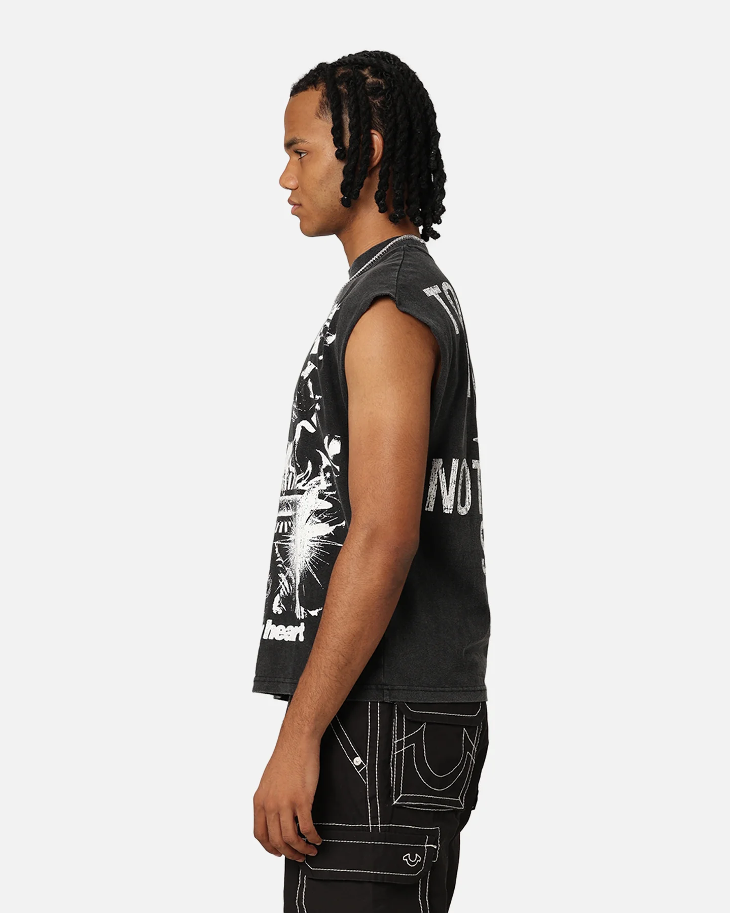 Loiter Soulless Oversized Muscle T-Shirt Vintage Black - Image 7