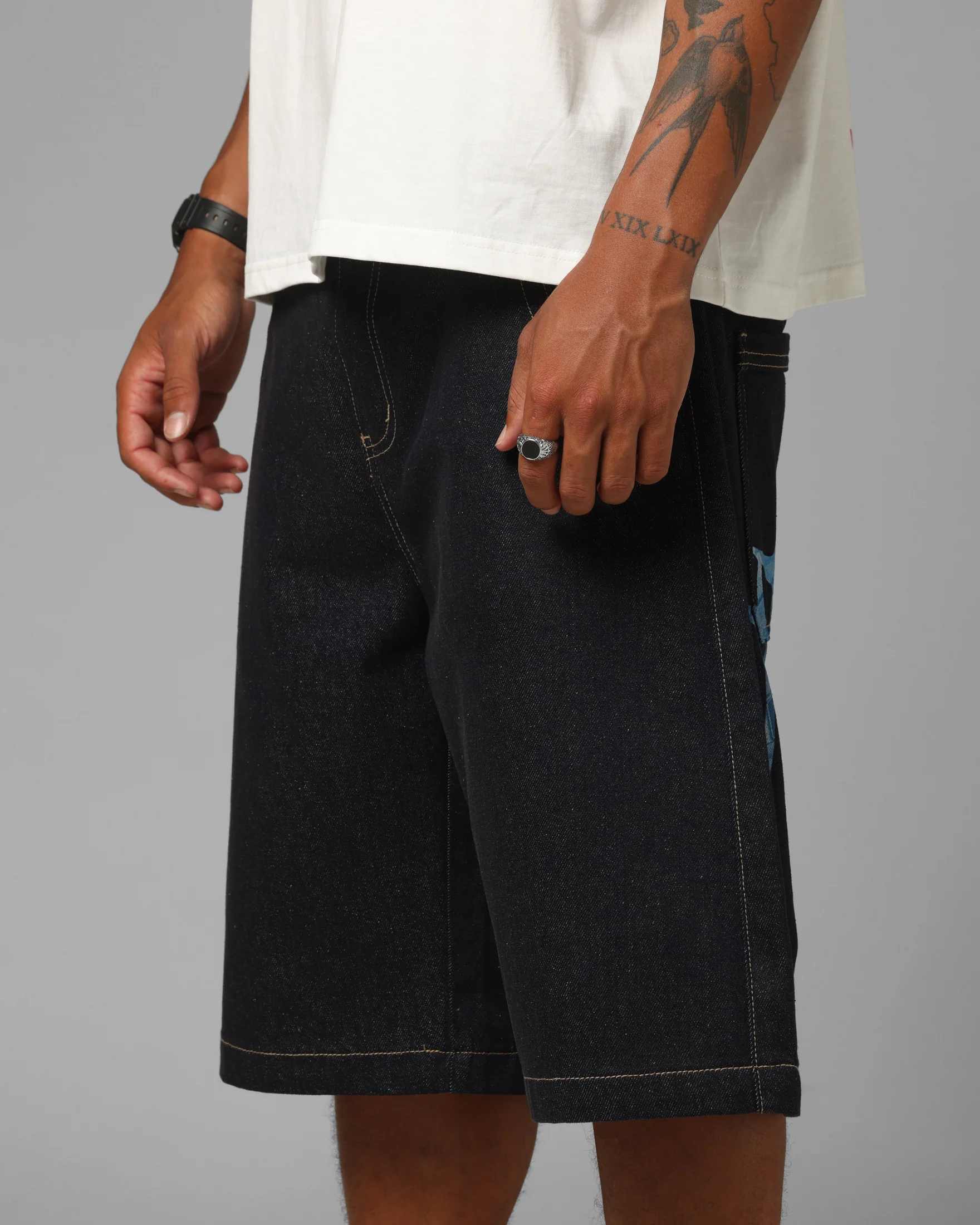 Loiter Star Born Camo Jorts Indigo - Image 3