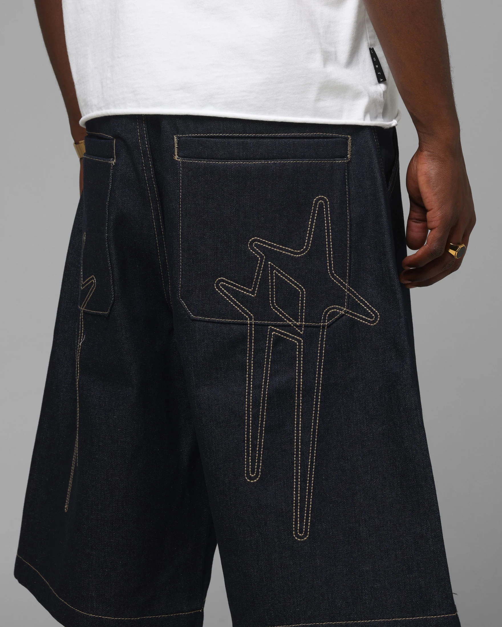 Loiter Star Born Jorts Raw Indigo - Image 3