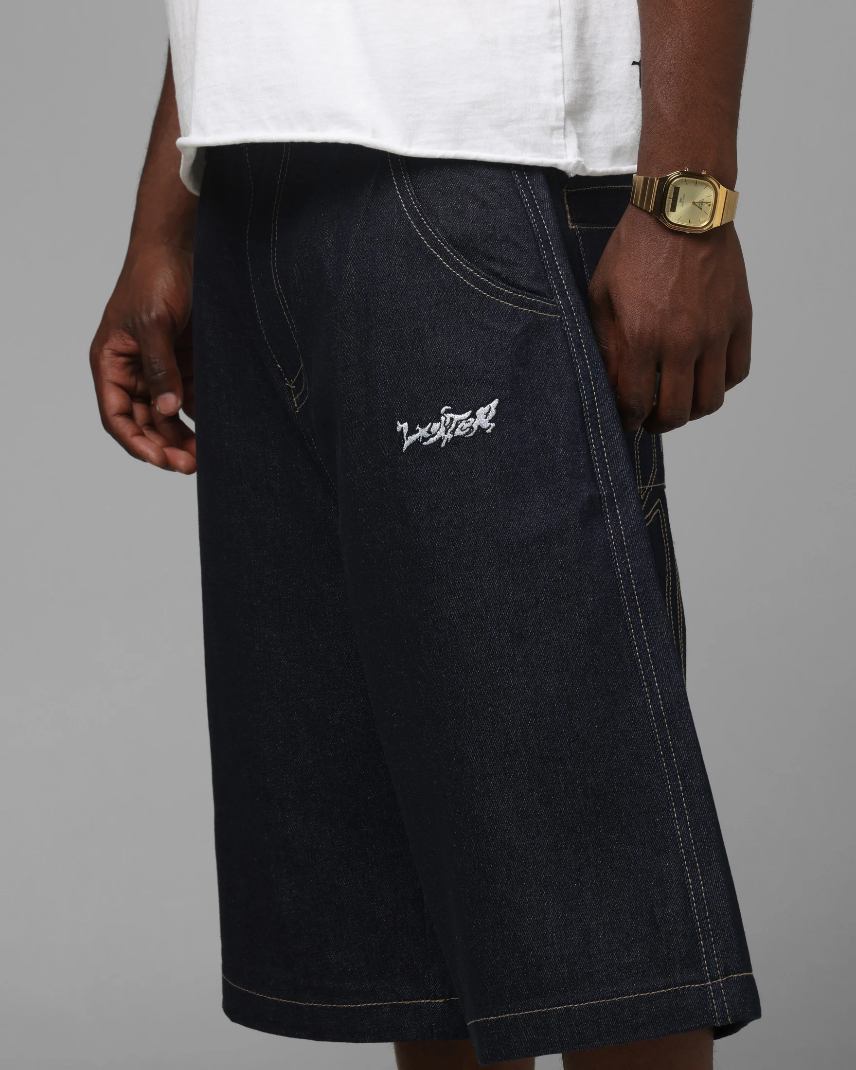 Loiter Star Born Jorts Raw Indigo - Image 4