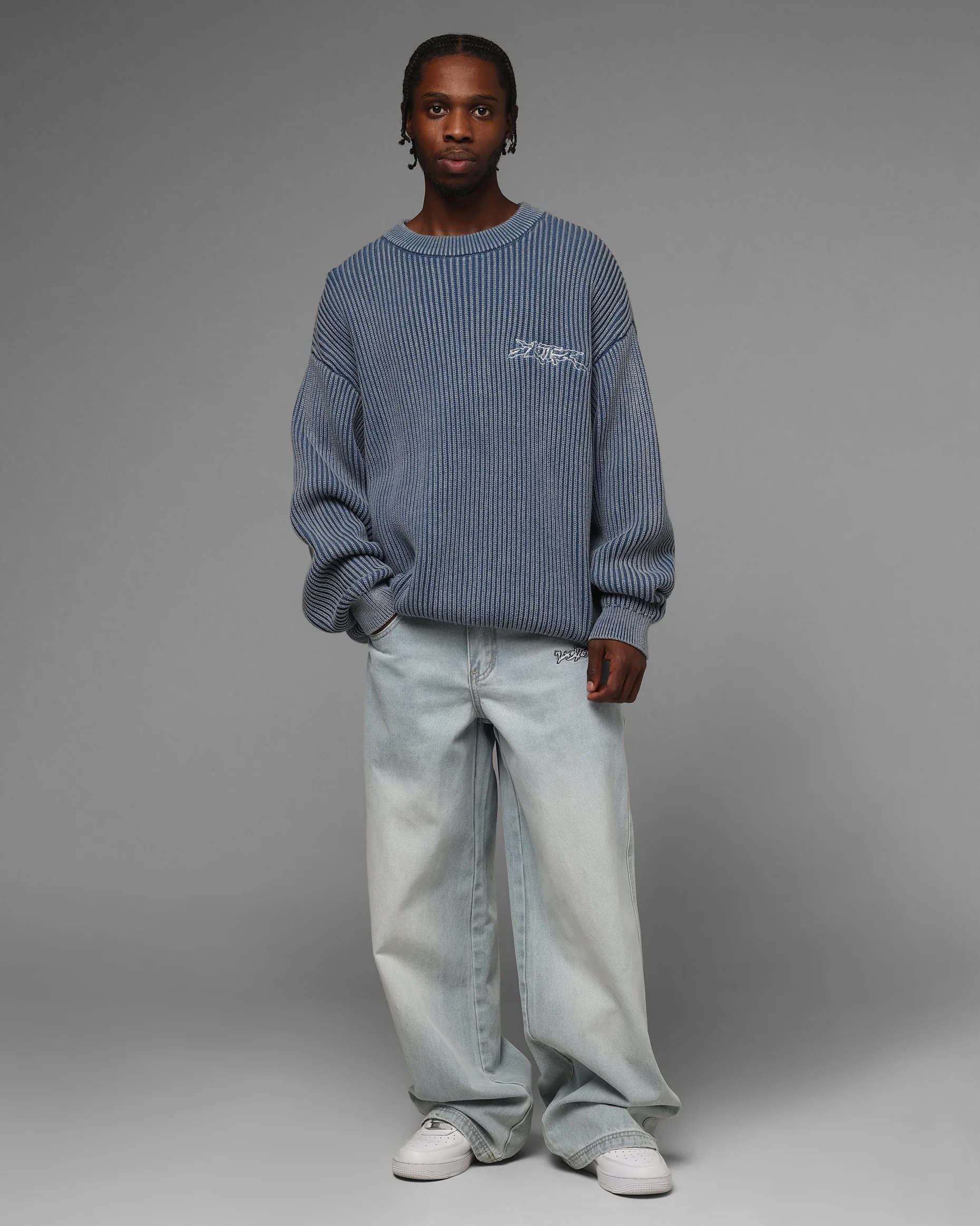 Loiter Star Born Knit Sweater Blue - Image 4