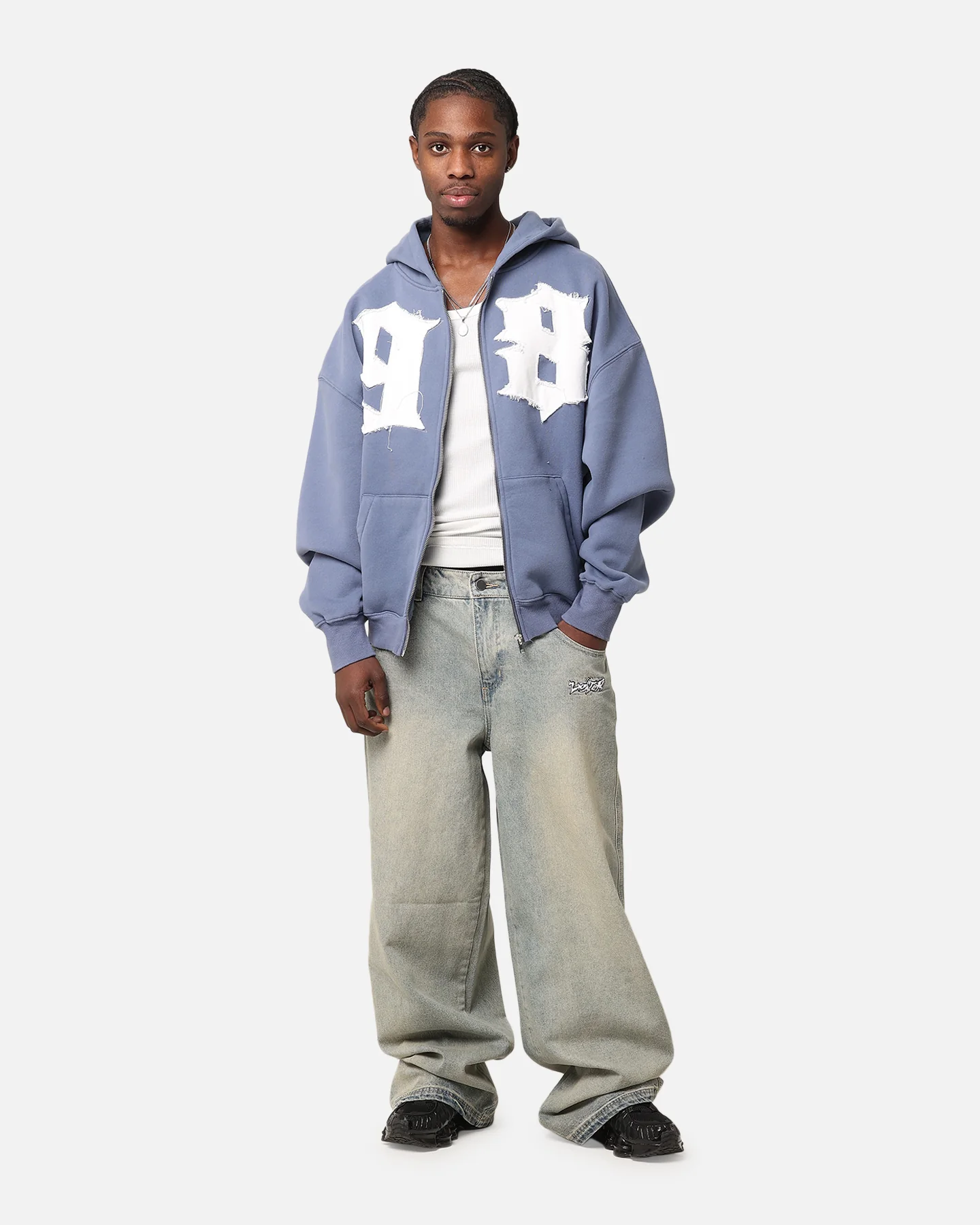 Loiter Star Child Zip Hoodie Navy - Image 3
