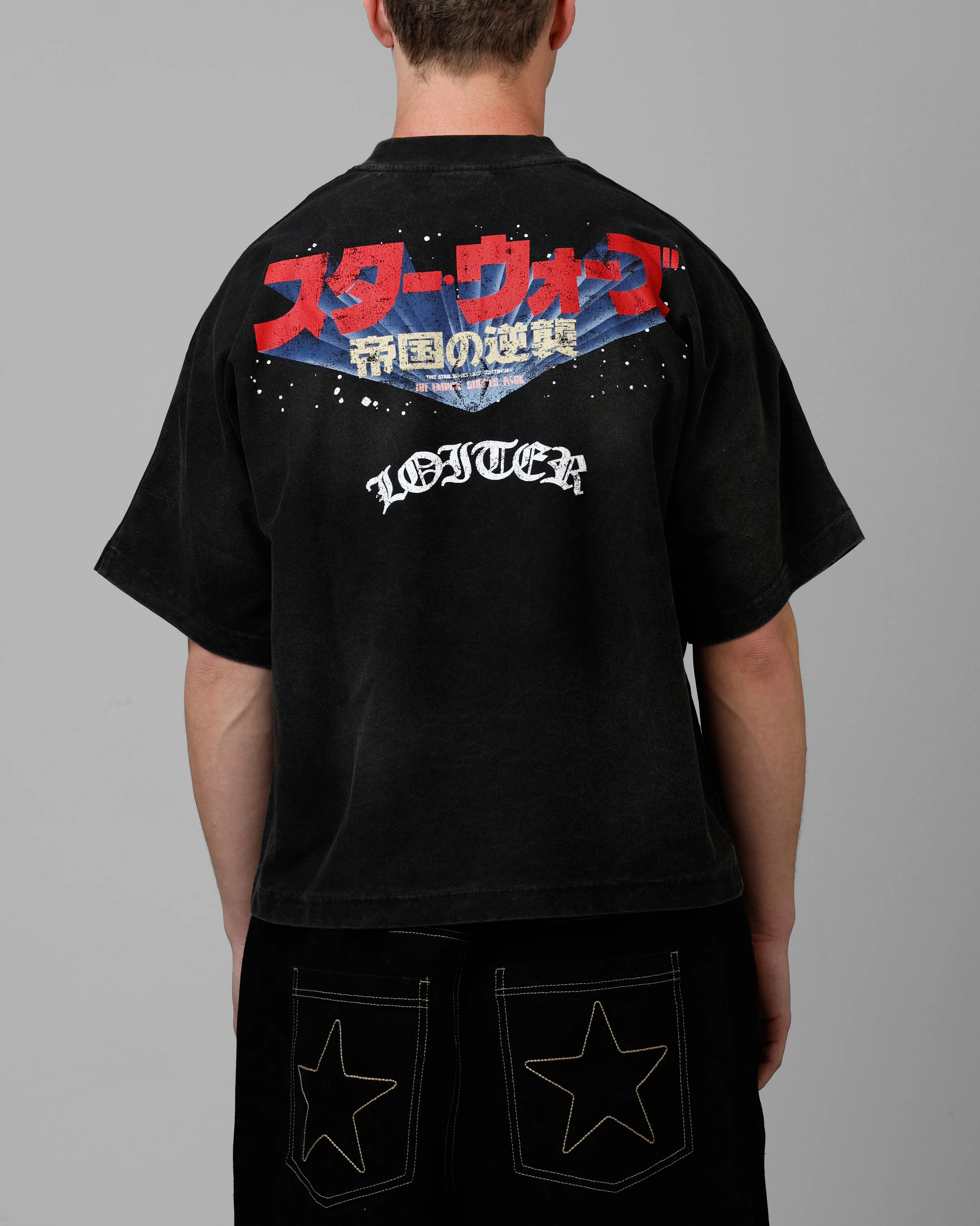 Loiter Star Wars Vintage T-Shirt Washed Black - Image 2