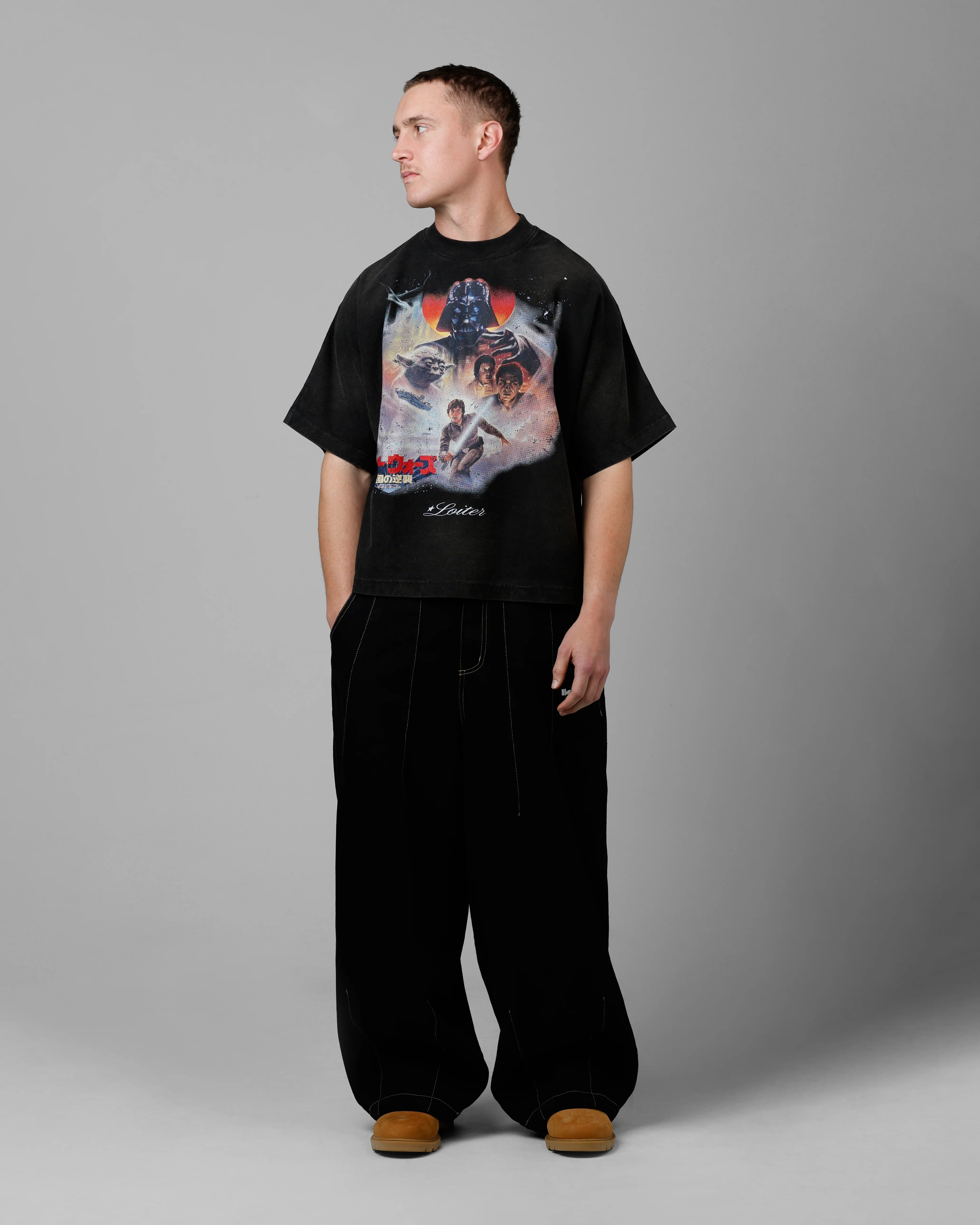 Loiter Star Wars Vintage T-Shirt Washed Black - Image 3