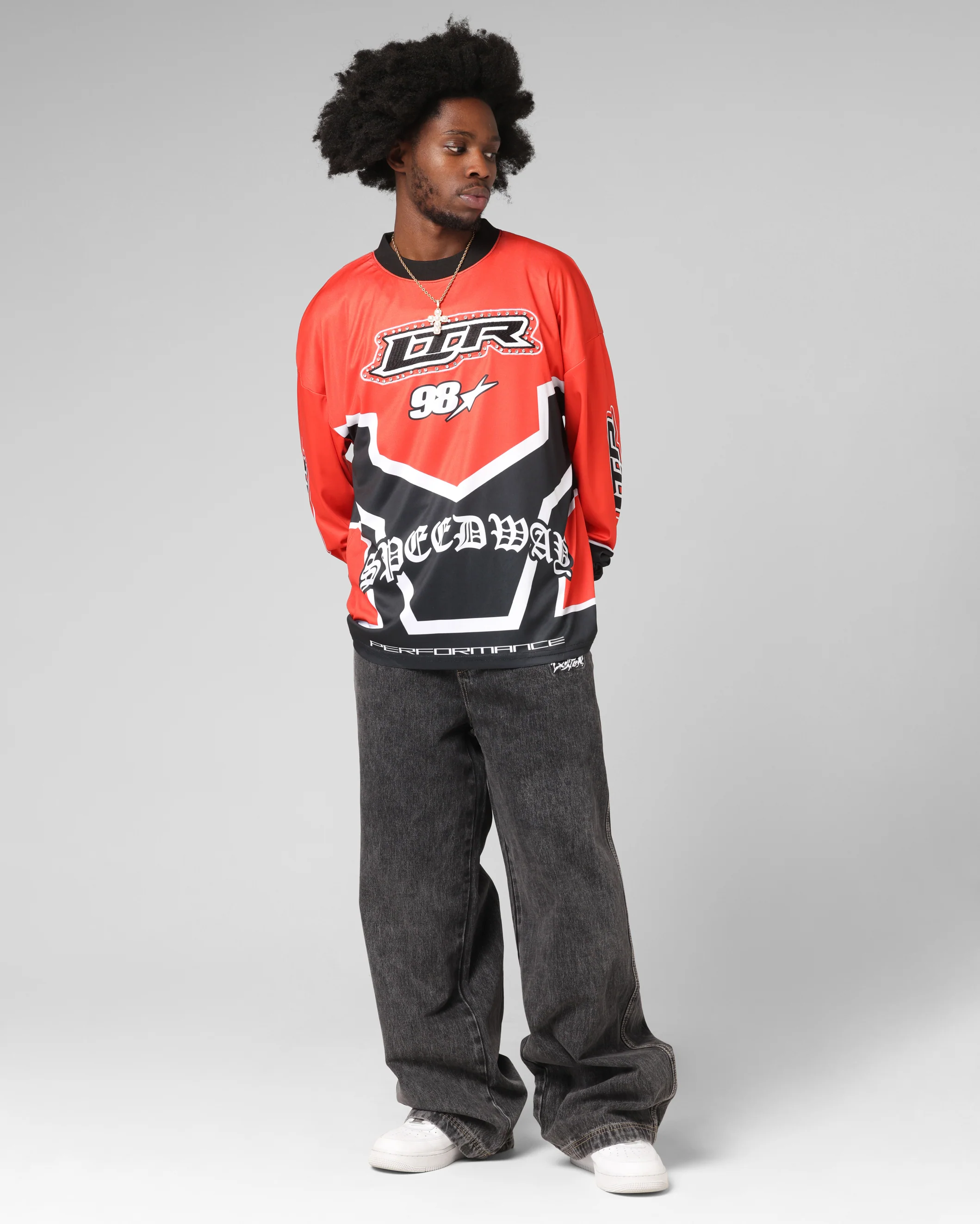 Loiter Thrill Racing Long Sleeve T-Shirt Red - Image 3