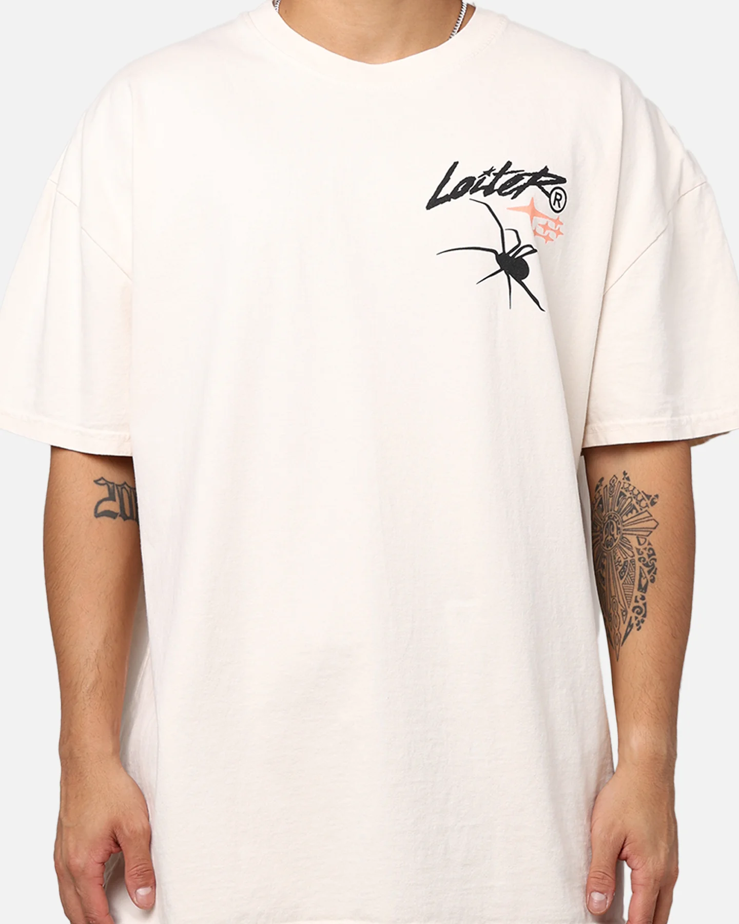 Loiter Tough Love T-Shirt Off White - Image 4