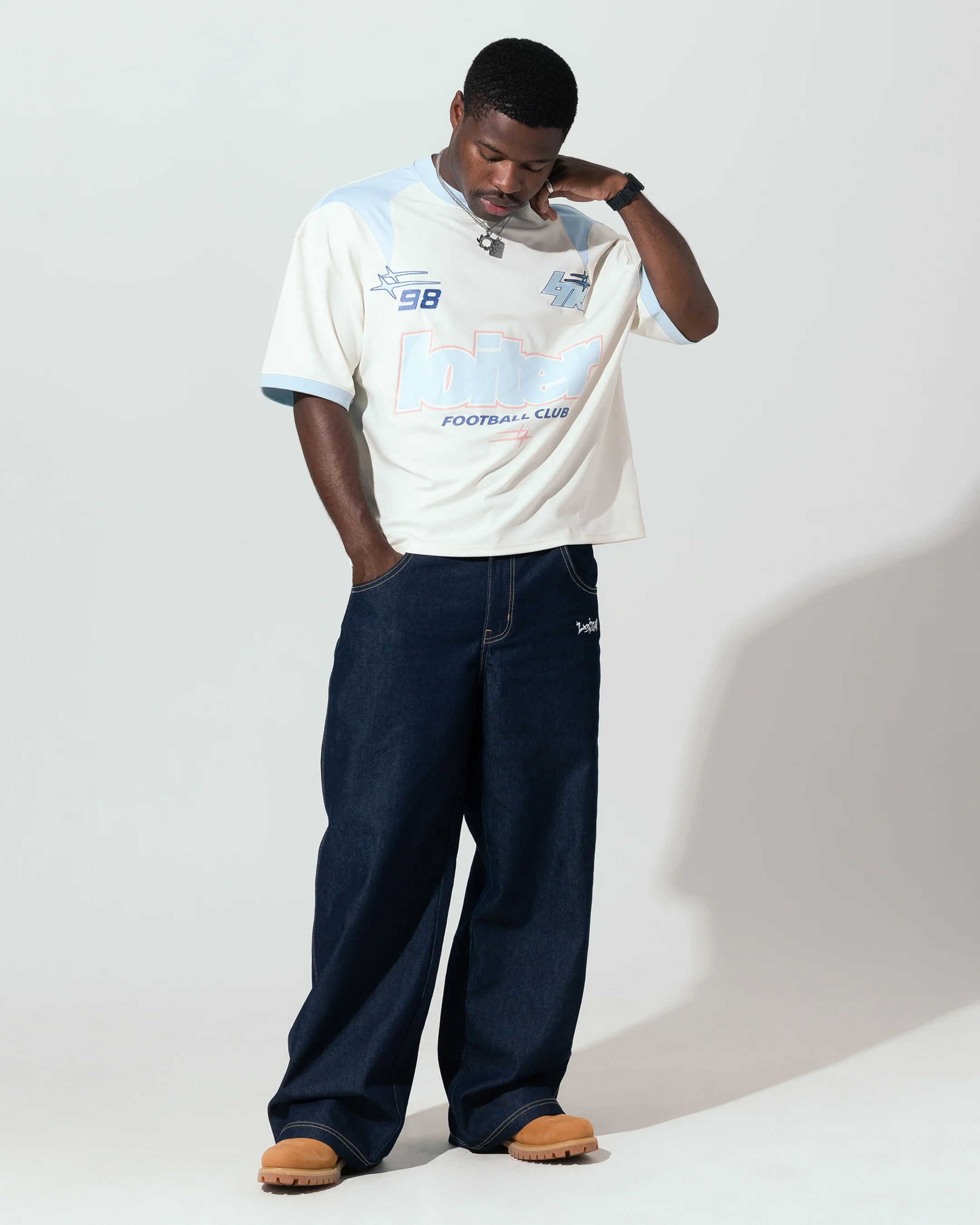Loiter Tournament Jersey Off White/Blue - Image 3