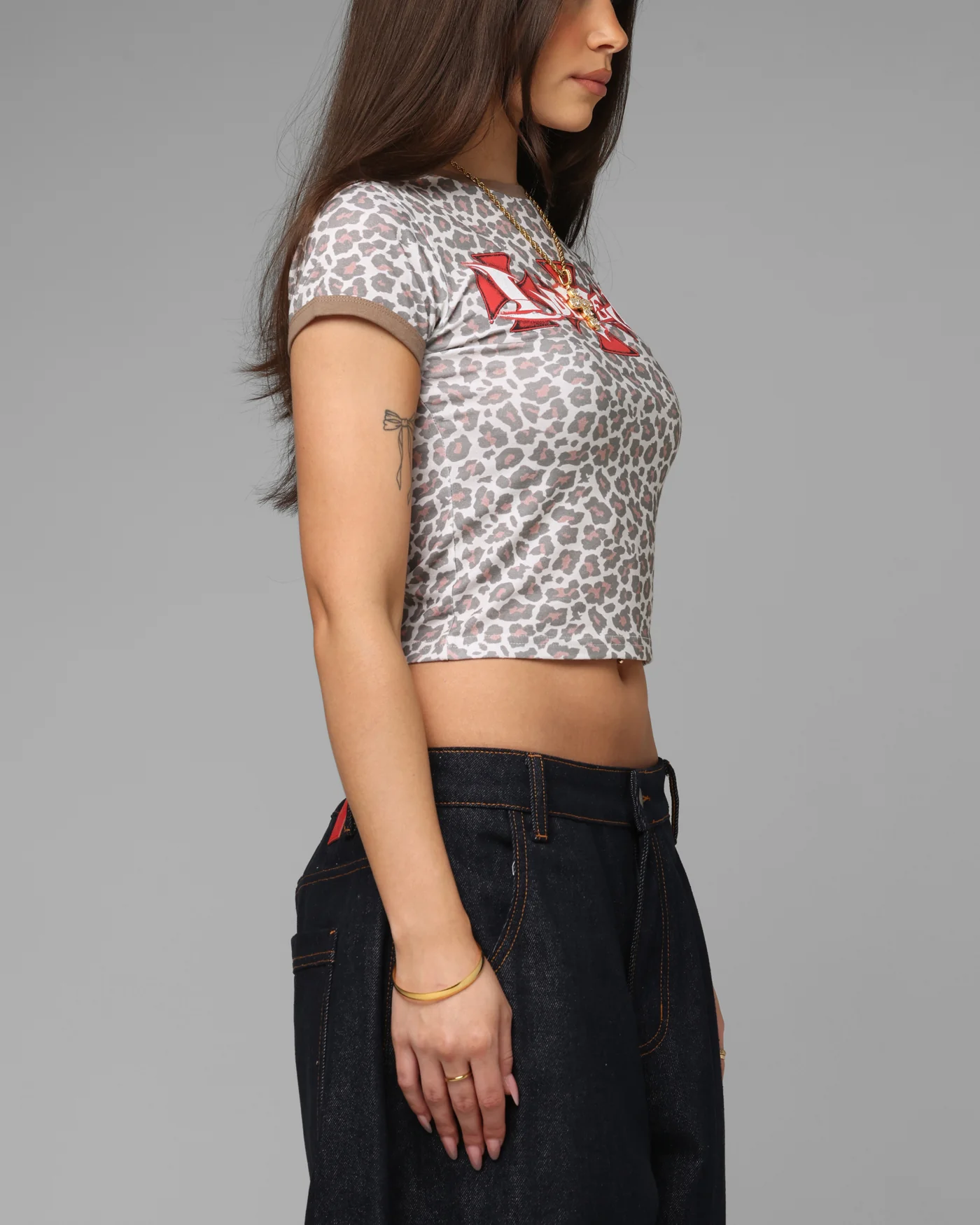 Loiter Women's Holy Fire Crop T-Shirt Leopard - Image 4