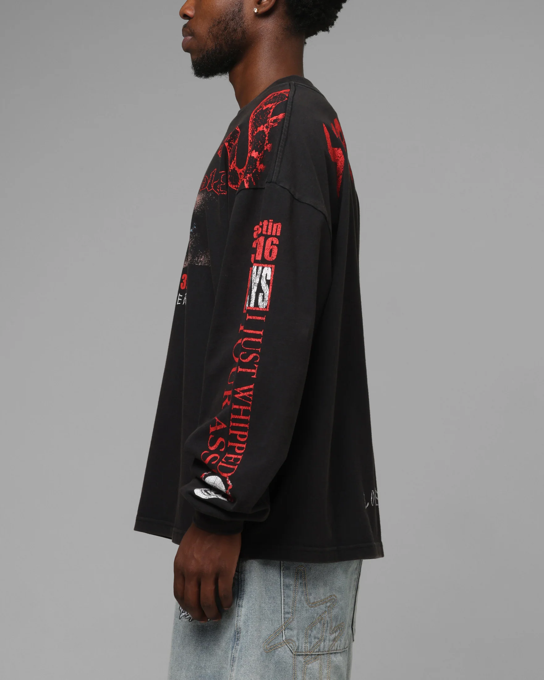 Loiter X WWE Stone Cold Long Sleeve T-Shirt Black - Image 6