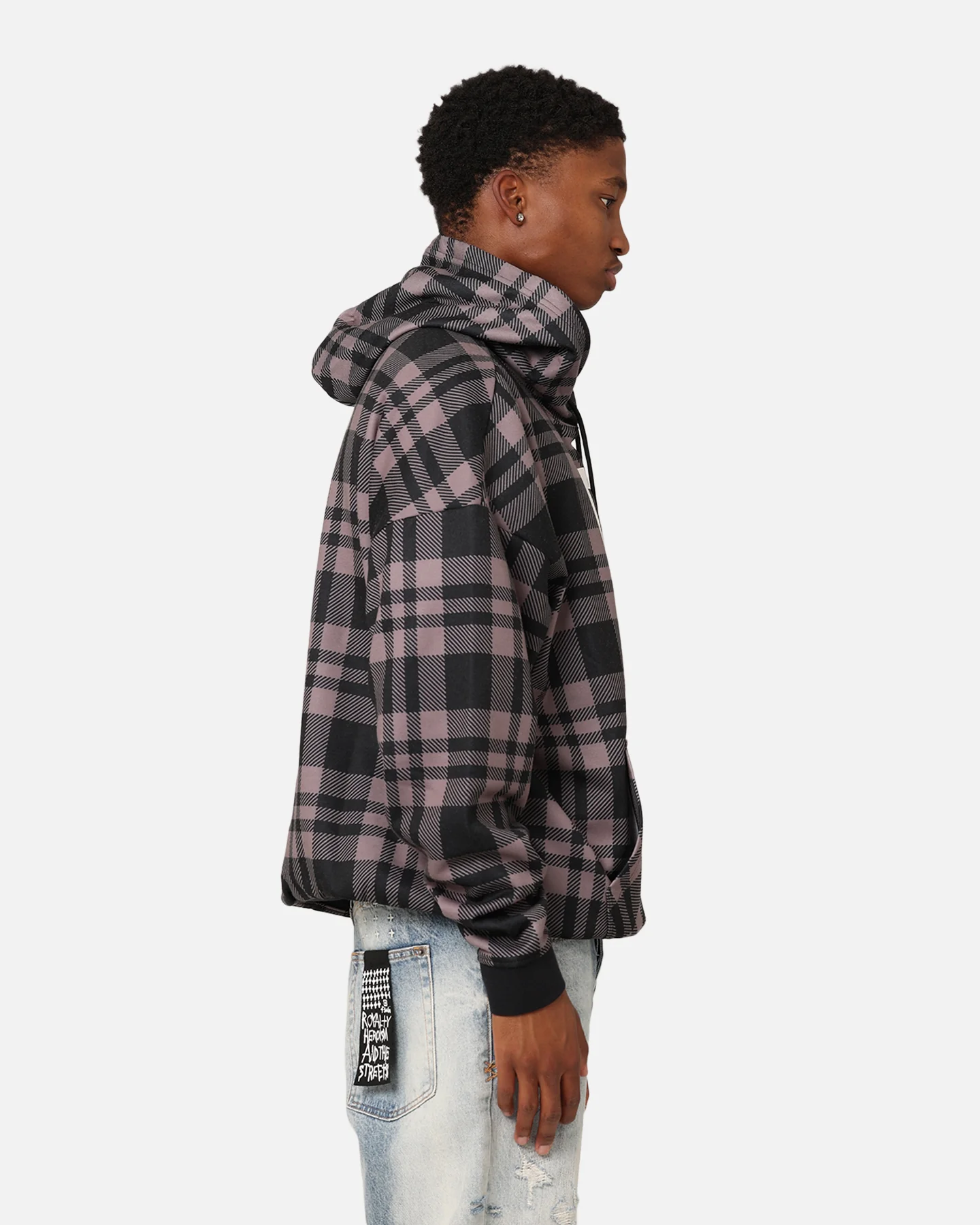 Majestic Athletic Los Angeles Dodgers Check Logo Hoodie Faded Black - Image 5