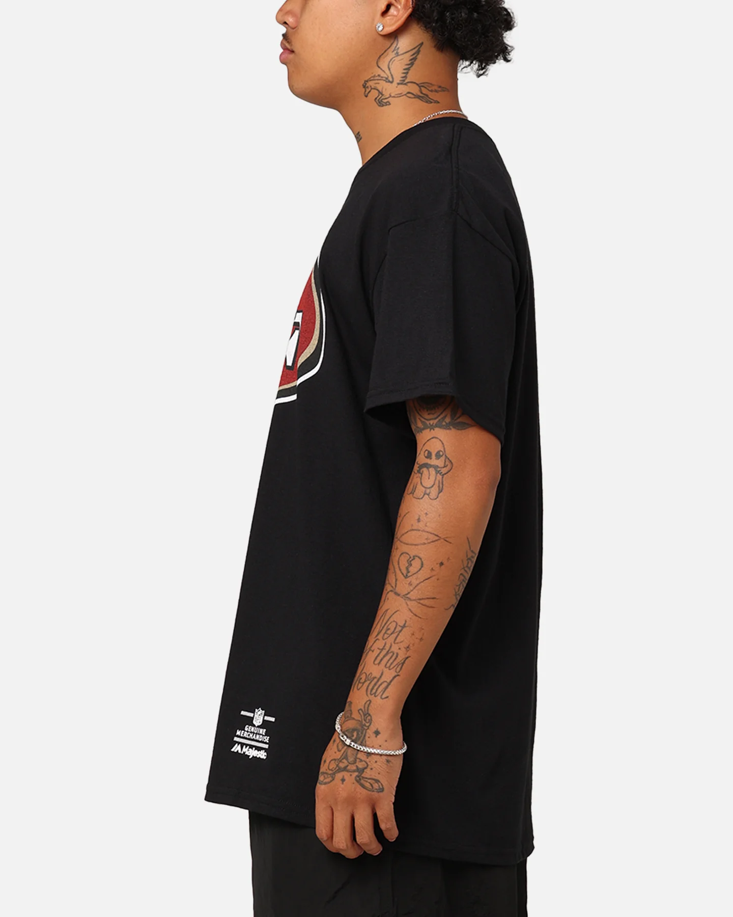 Majestic Athletic San Francisco 49ers Team Crest T-Shirt Black - Image 5