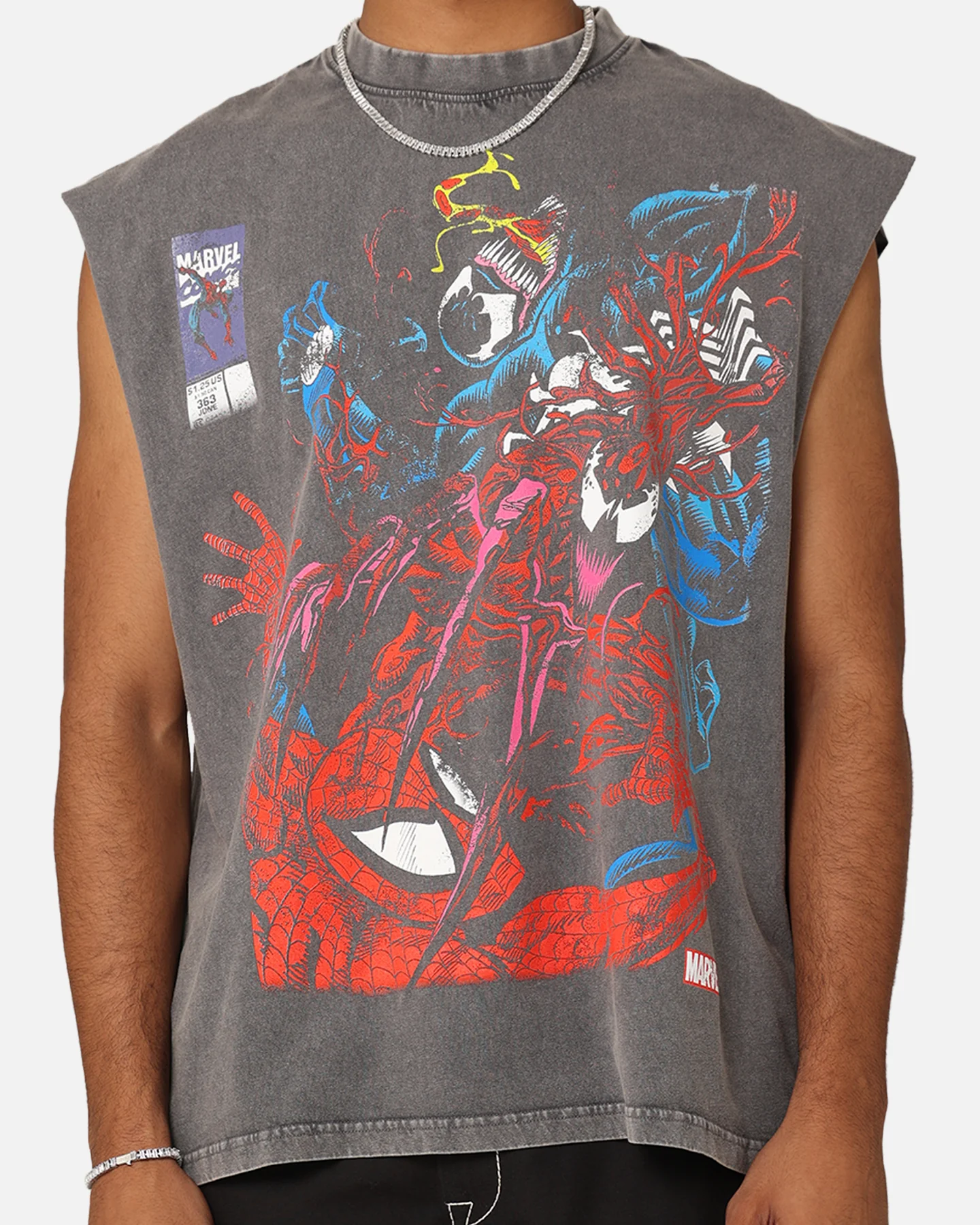 Marvel Spider-Man Maximum Carnage Muscle T-Shirt Charcoal - Image 4