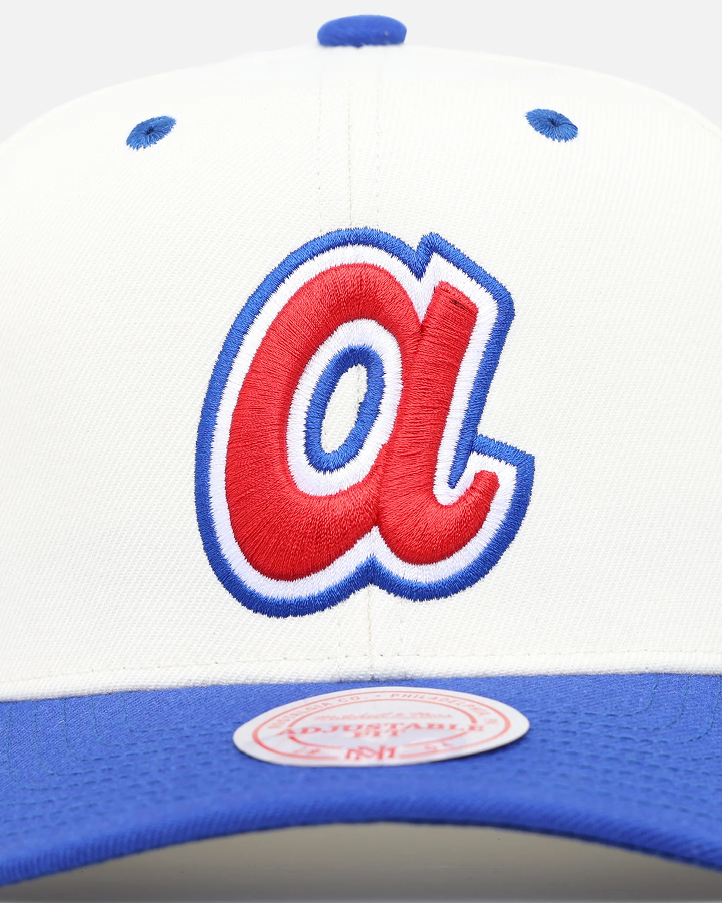 Mitchell & Ness Atlanta Braves Go Team Go Snapback White Cream/Blue - Image 5
