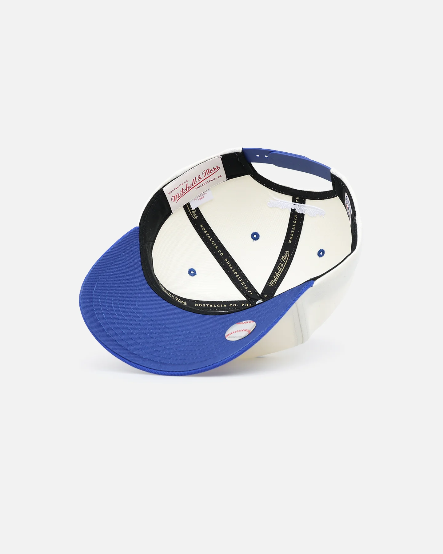 Mitchell & Ness Atlanta Braves Go Team Go Snapback White Cream/Blue - Image 6
