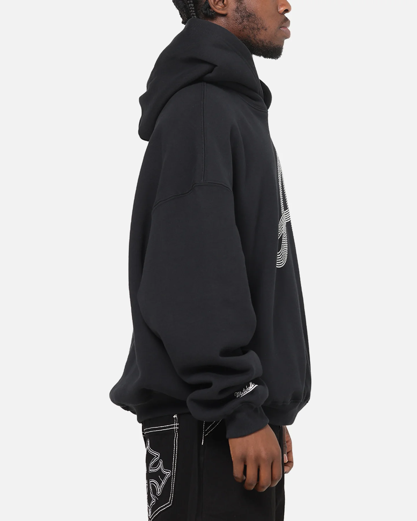 Mitchell & Ness Atlanta Braves Rhinestone Hoodie Faded Black - Image 4