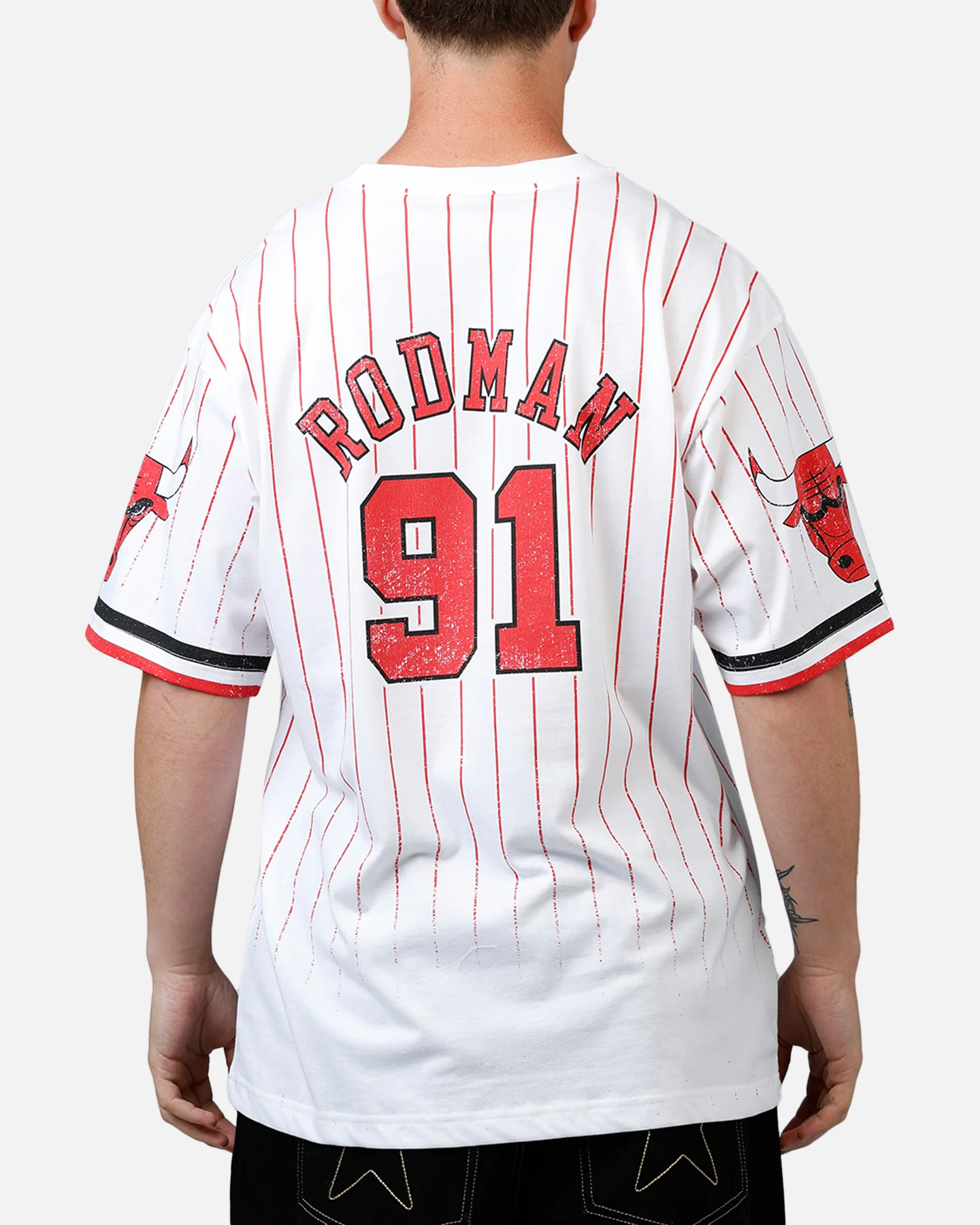 Mitchell & Ness Chicago Bulls Dennis Rodman Playmaker T-Shirt White - Image 2