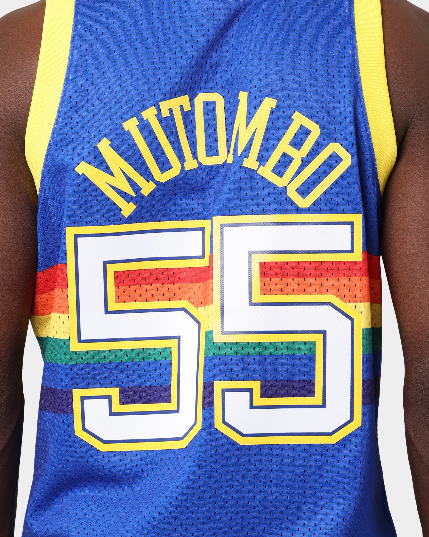 Mitchell & Ness Denver Nuggets Dikembe Mutombo #55 RD '91-'92 Swingman Jersey Royal - Image 8