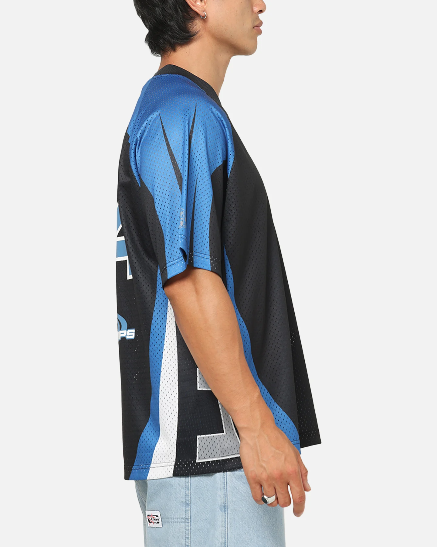 Mitchell & Ness Detroit Lions Warehouse Rave Jersey Black/Blue/White - Image 5