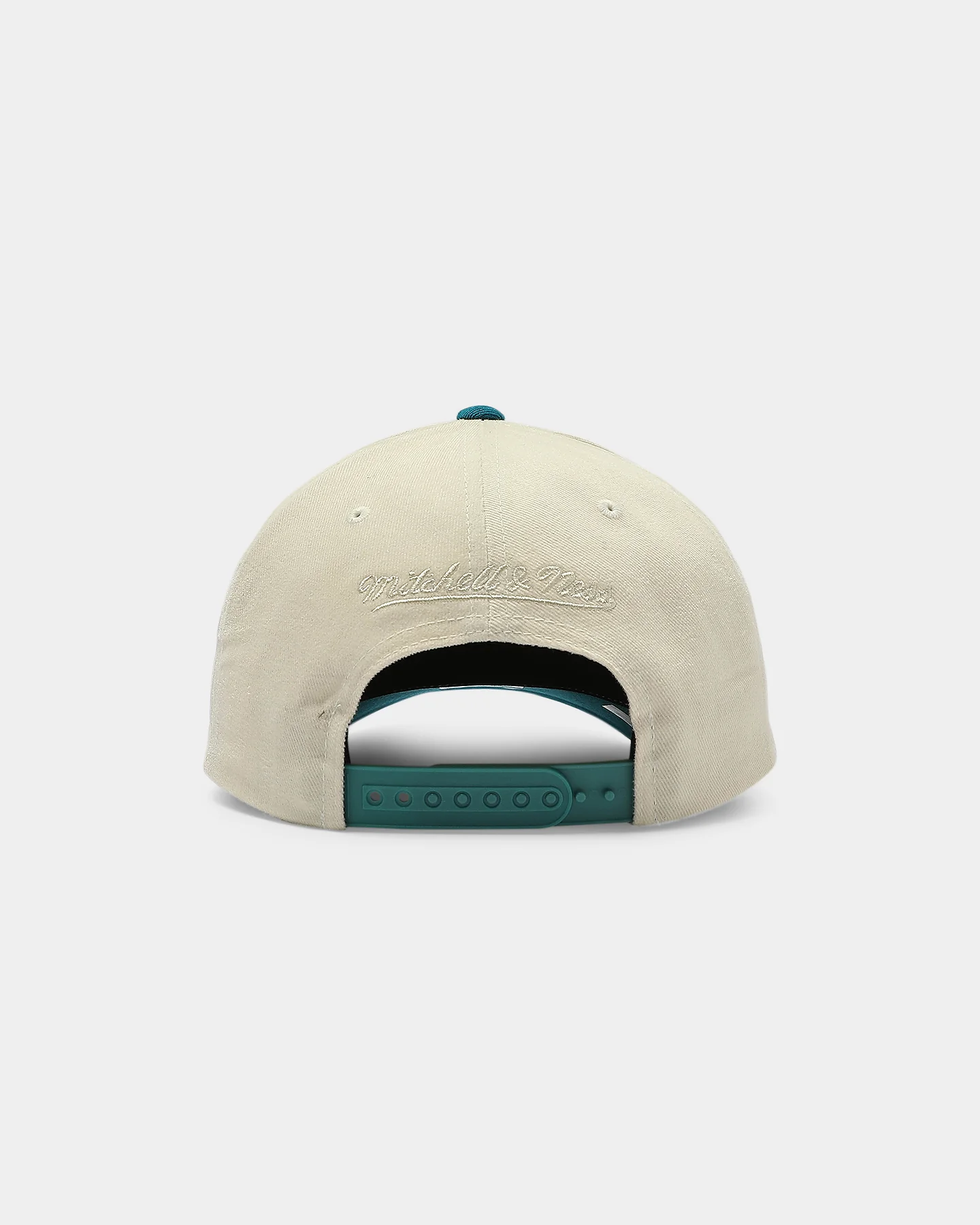 Mitchell & Ness Detroit Pistons Pro Crown Snapback Off White/Teal - Image 3