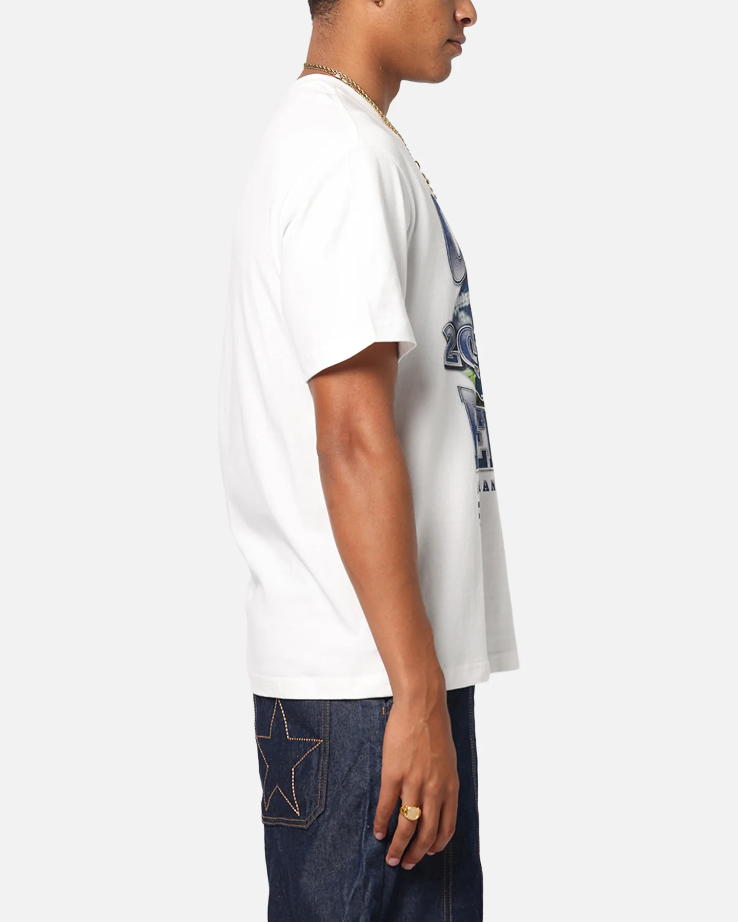 Mitchell & Ness Geelong Cats Mascot T-Shirt Vintage White - Image 4