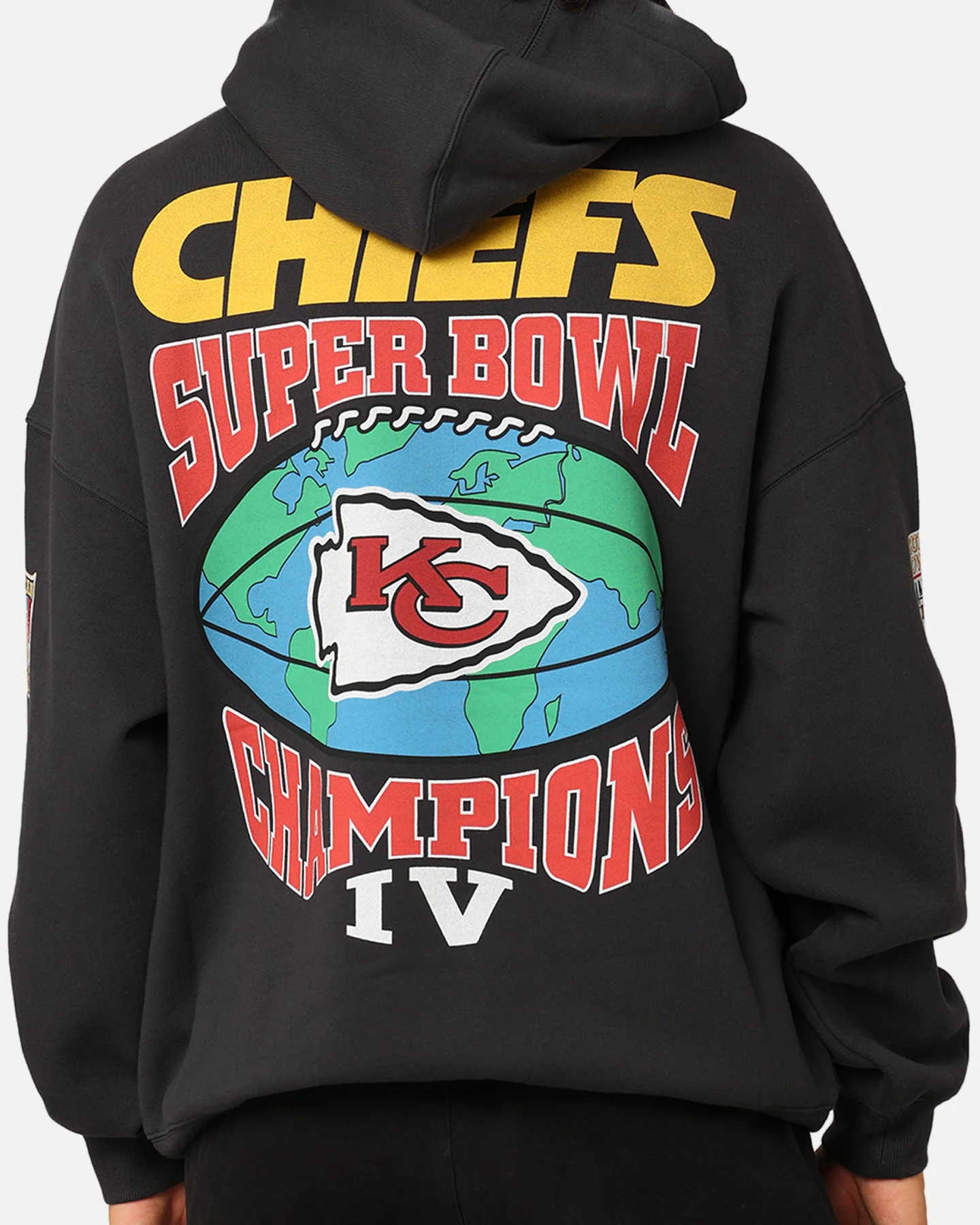Mitchell & Ness Kansas City Chiefs Super Bowl World Hoodie Faded Black - Image 5