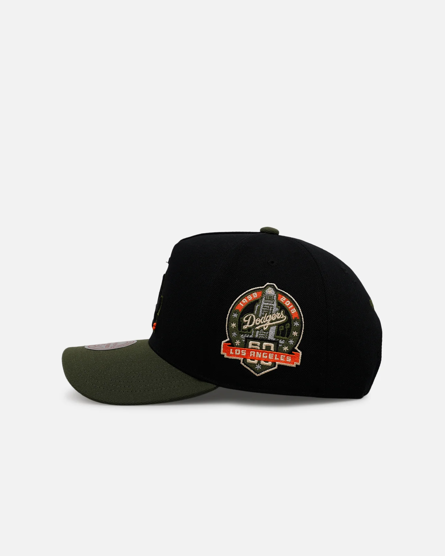 Mitchell & Ness Los Angeles Dodgers 'Olive Cargos' Pro Pinch Snapback Olive/Black - Image 4