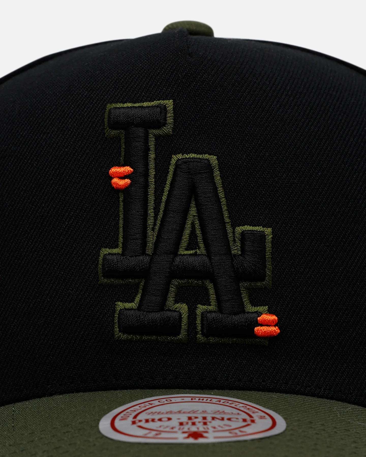 Mitchell & Ness Los Angeles Dodgers 'Olive Cargos' Pro Pinch Snapback Olive/Black - Image 5