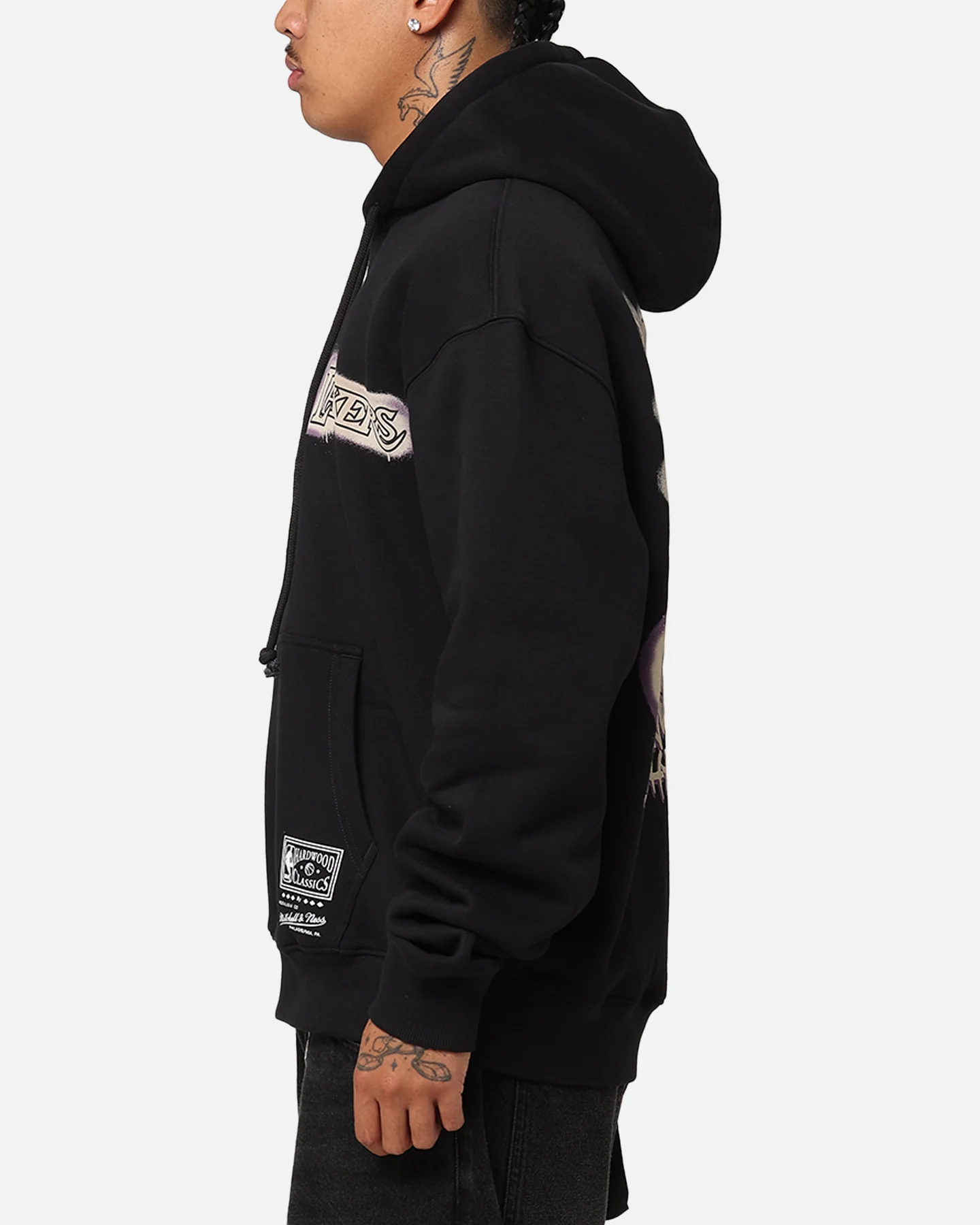 Mitchell & Ness Los Angeles Lakers Champs Graffiti Hoodie Faded Black - Image 6