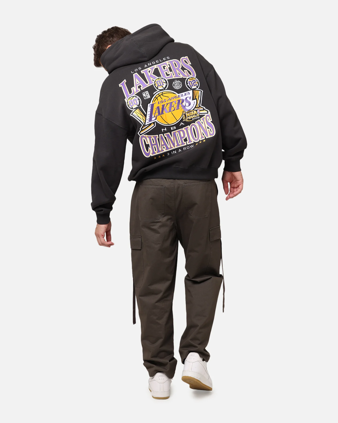 Mitchell & Ness Los Angeles Lakers Pinnacle Hoodie Faded Black - Image 3