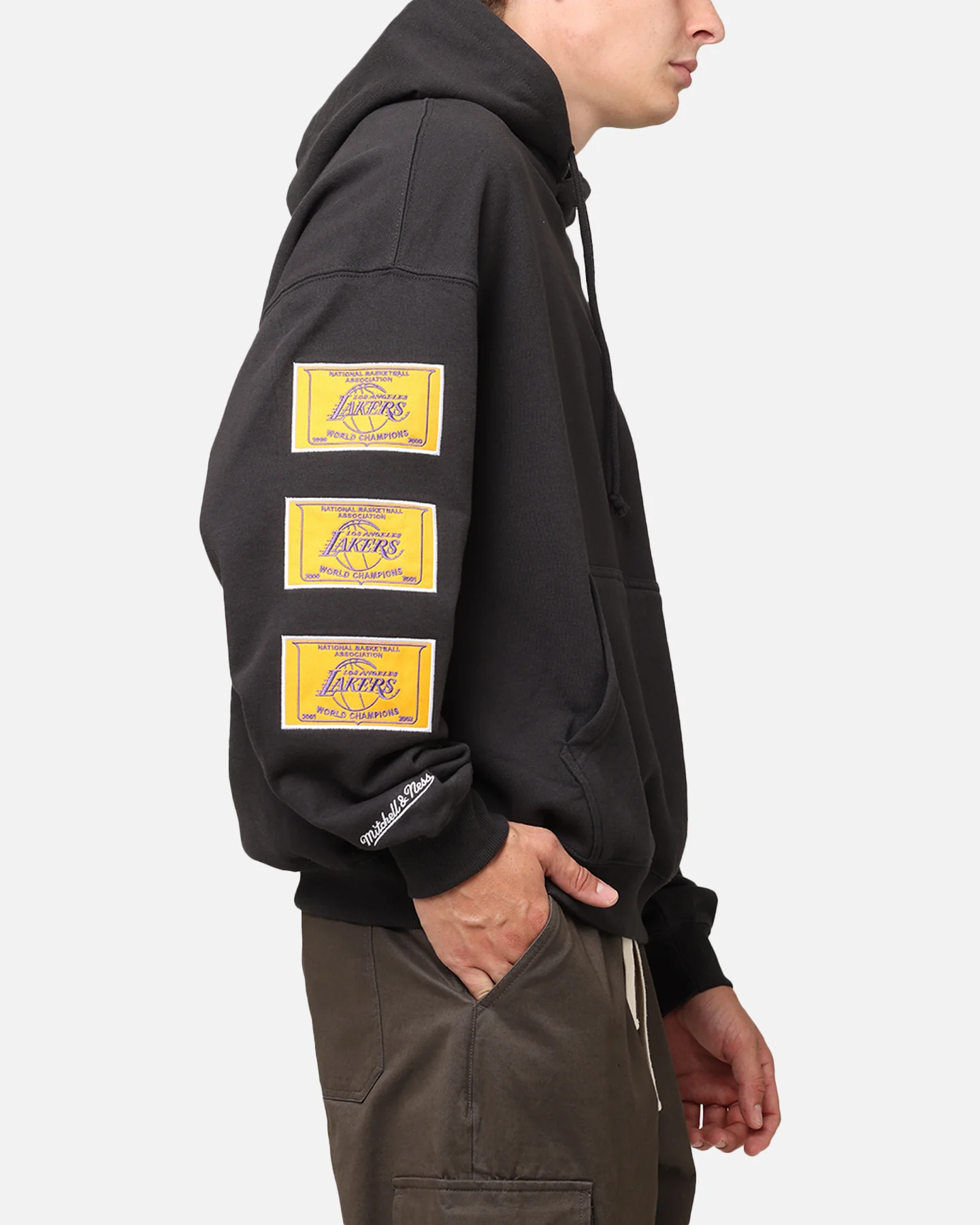 Mitchell & Ness Los Angeles Lakers Pinnacle Hoodie Faded Black - Image 5