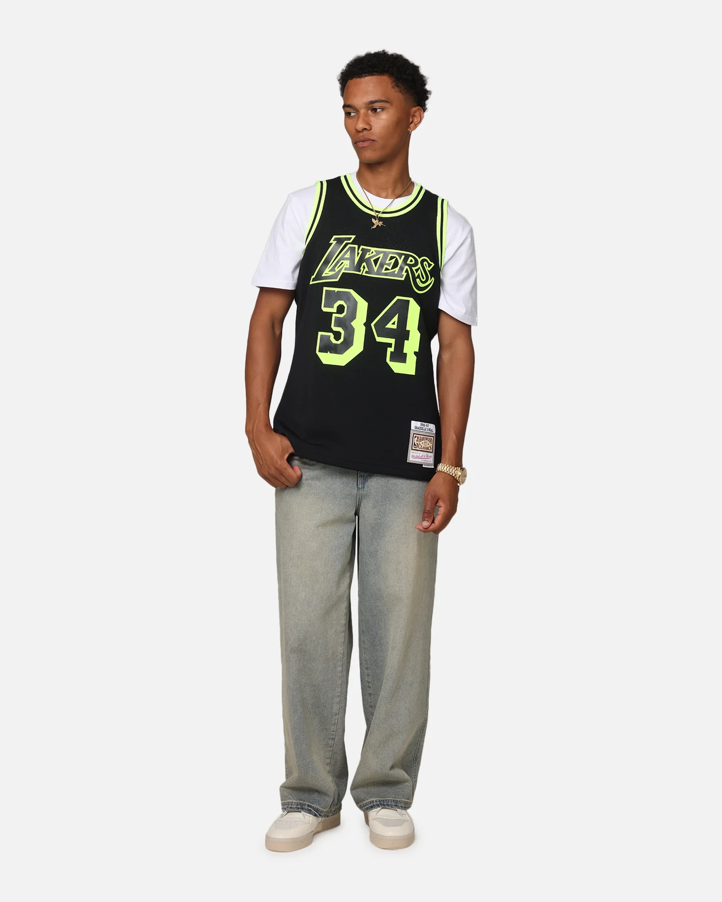Mitchell & Ness Los Angeles Lakers Shaquille O'Neal 'Volt' 1996 Swing Jersey Black/Yellow - Image 3