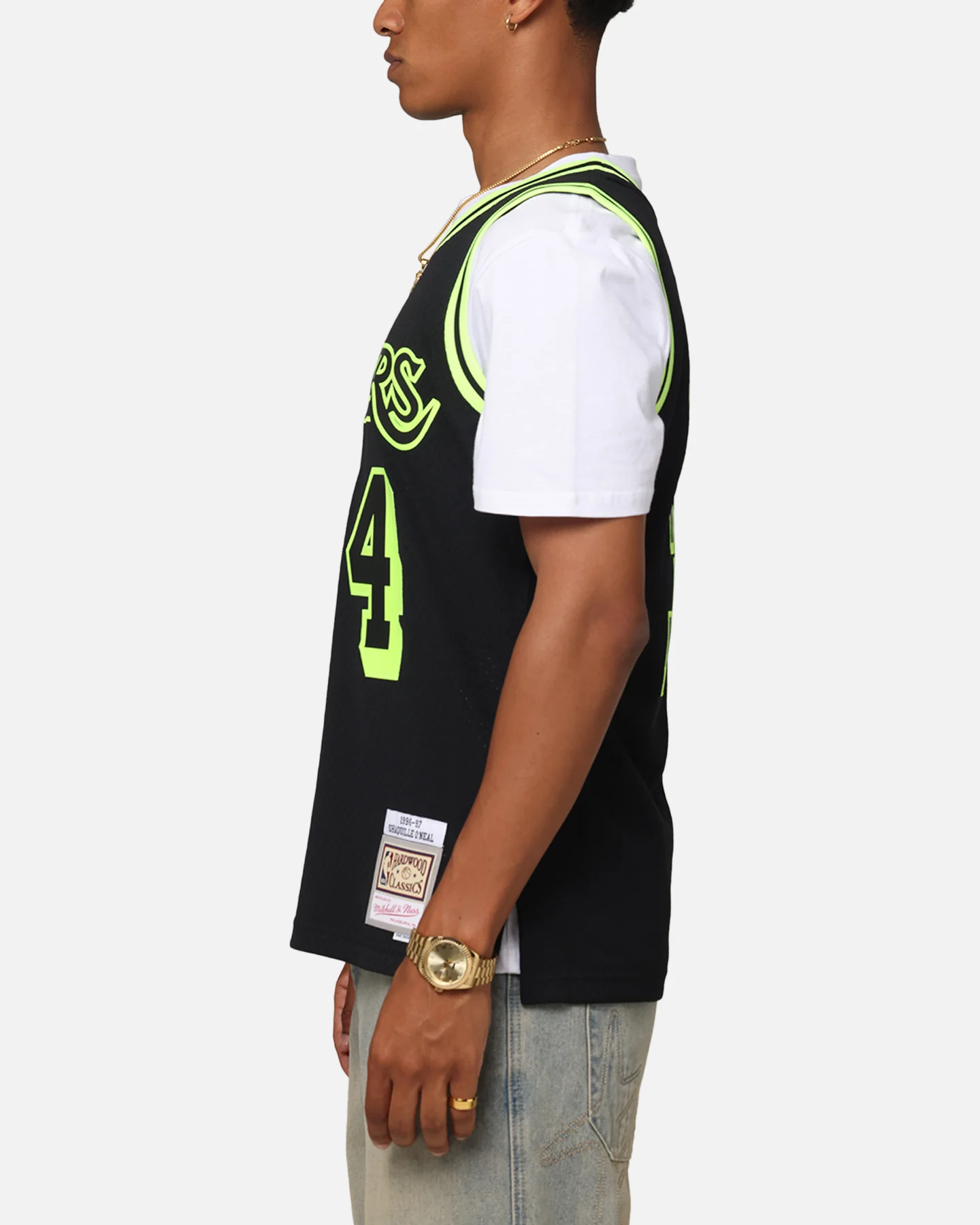 Mitchell & Ness Los Angeles Lakers Shaquille O'Neal 'Volt' 1996 Swing Jersey Black/Yellow - Image 6