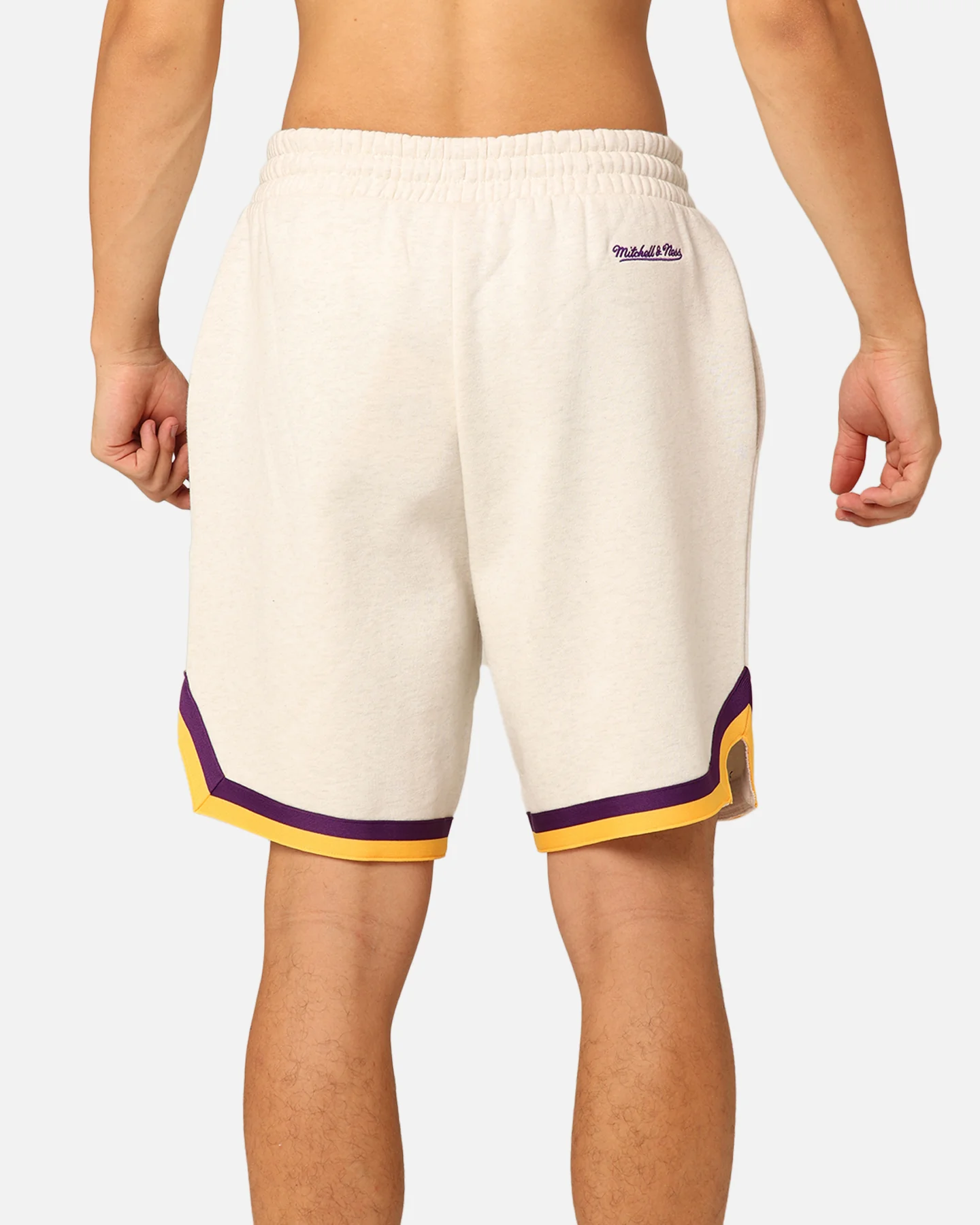 Mitchell & Ness Los Angeles Lakers Shooting Shorts White Marle - Image 8