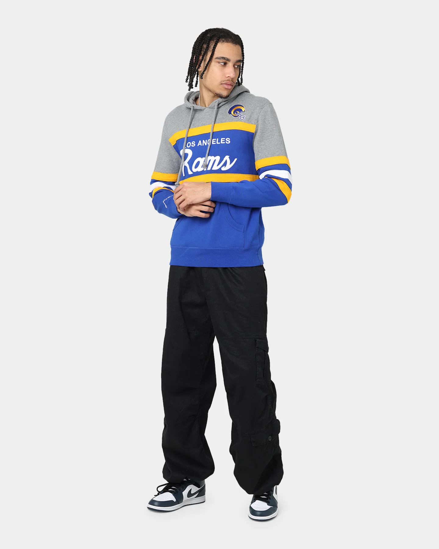 Mitchell & Ness Los Angeles Rams Head Coach Hoodie Royal/Yellow - Image 2