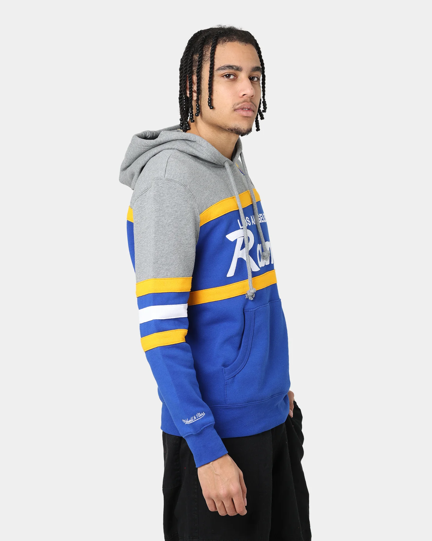 Mitchell & Ness Los Angeles Rams Head Coach Hoodie Royal/Yellow - Image 5