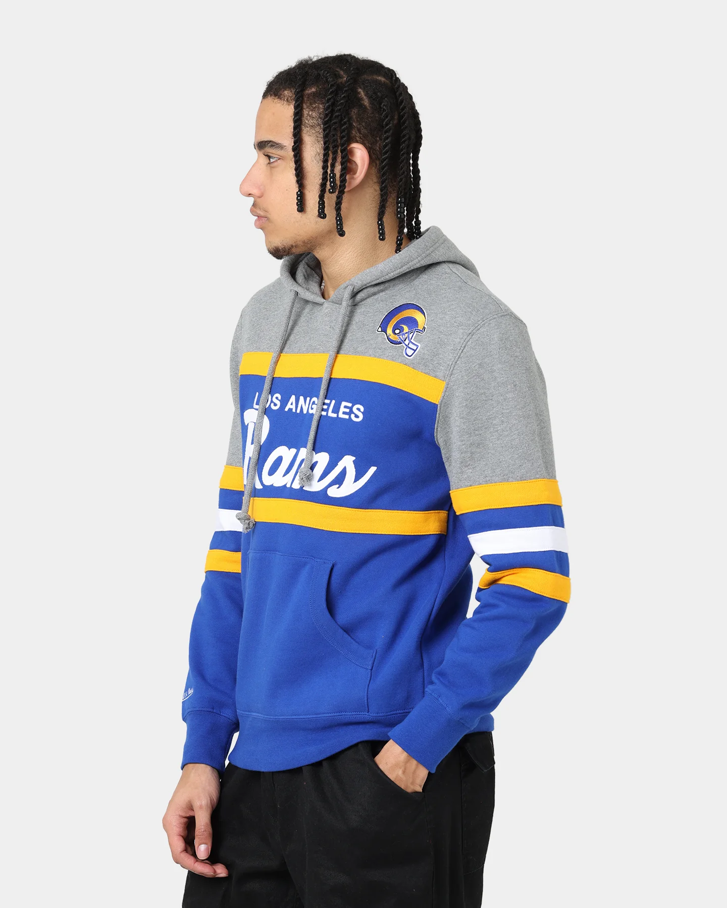 Mitchell & Ness Los Angeles Rams Head Coach Hoodie Royal/Yellow - Image 6