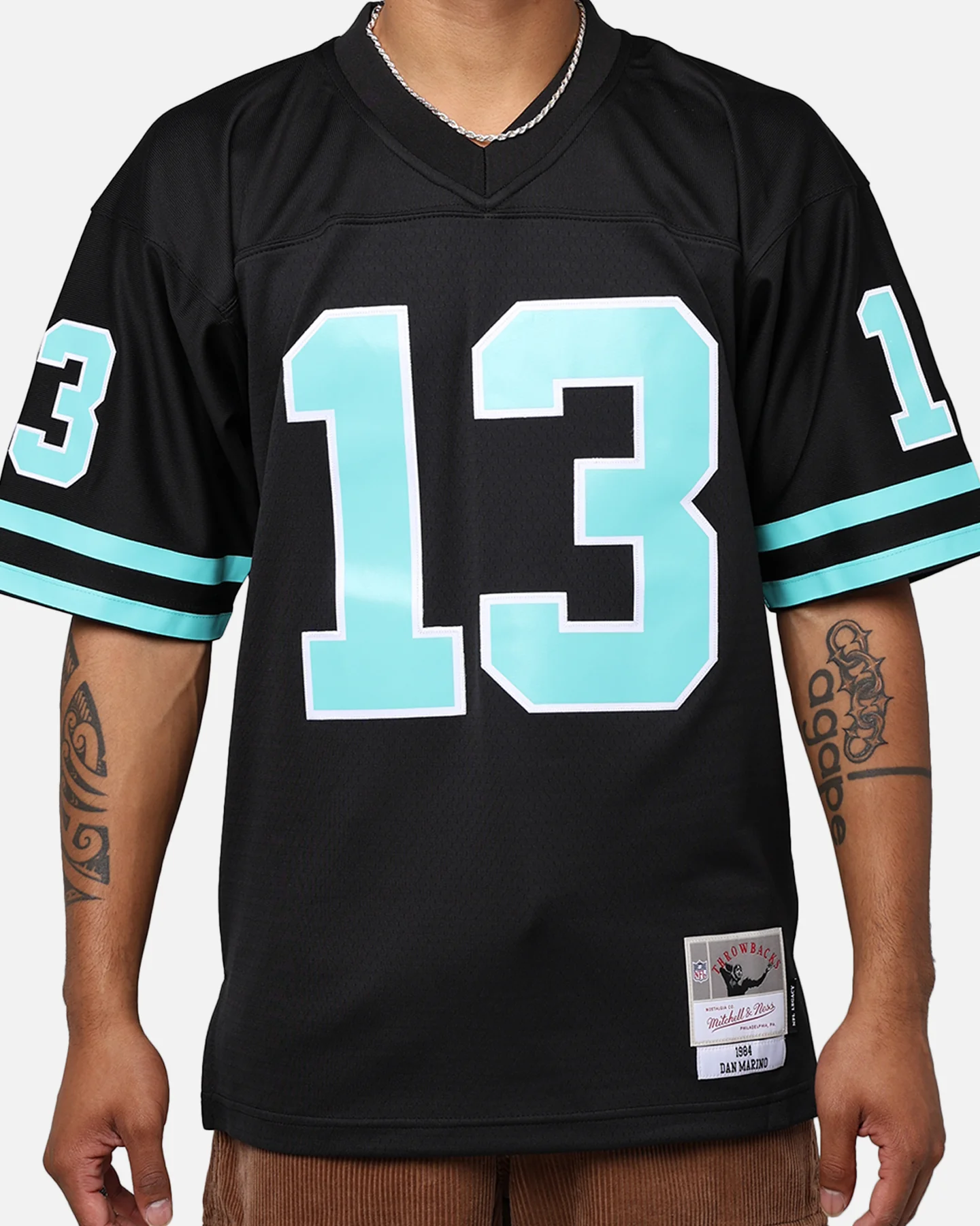 Mitchell & Ness Miami Dolphins Dan Marino '84-85 Legacy Jersey Black/Ice Blue - Image 4