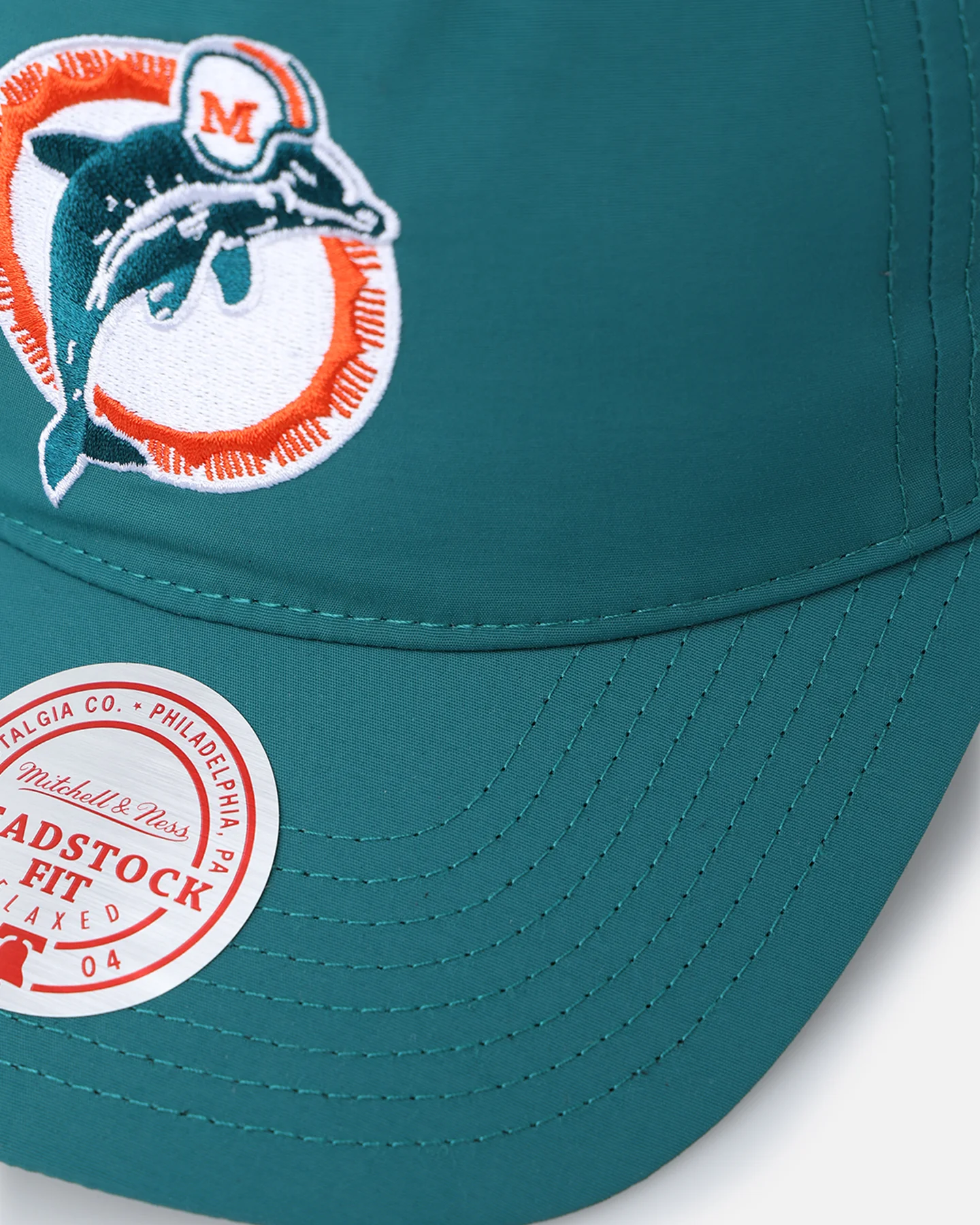 Mitchell & Ness Miami Dolphins Retro Matte Nylon Origins Snapback Teal - Image 2