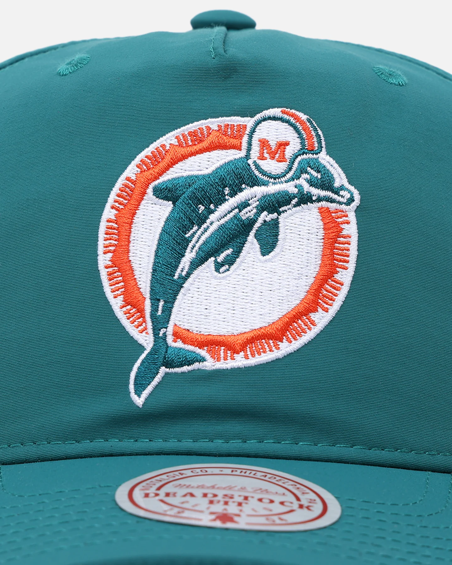 Mitchell & Ness Miami Dolphins Retro Matte Nylon Origins Snapback Teal - Image 6