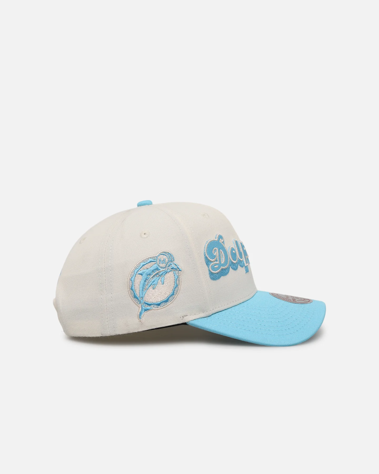 Mitchell & Ness Miami Dolphins 'Sky Blue' Pro Crown Snapback White Cream/Blue - Image 3
