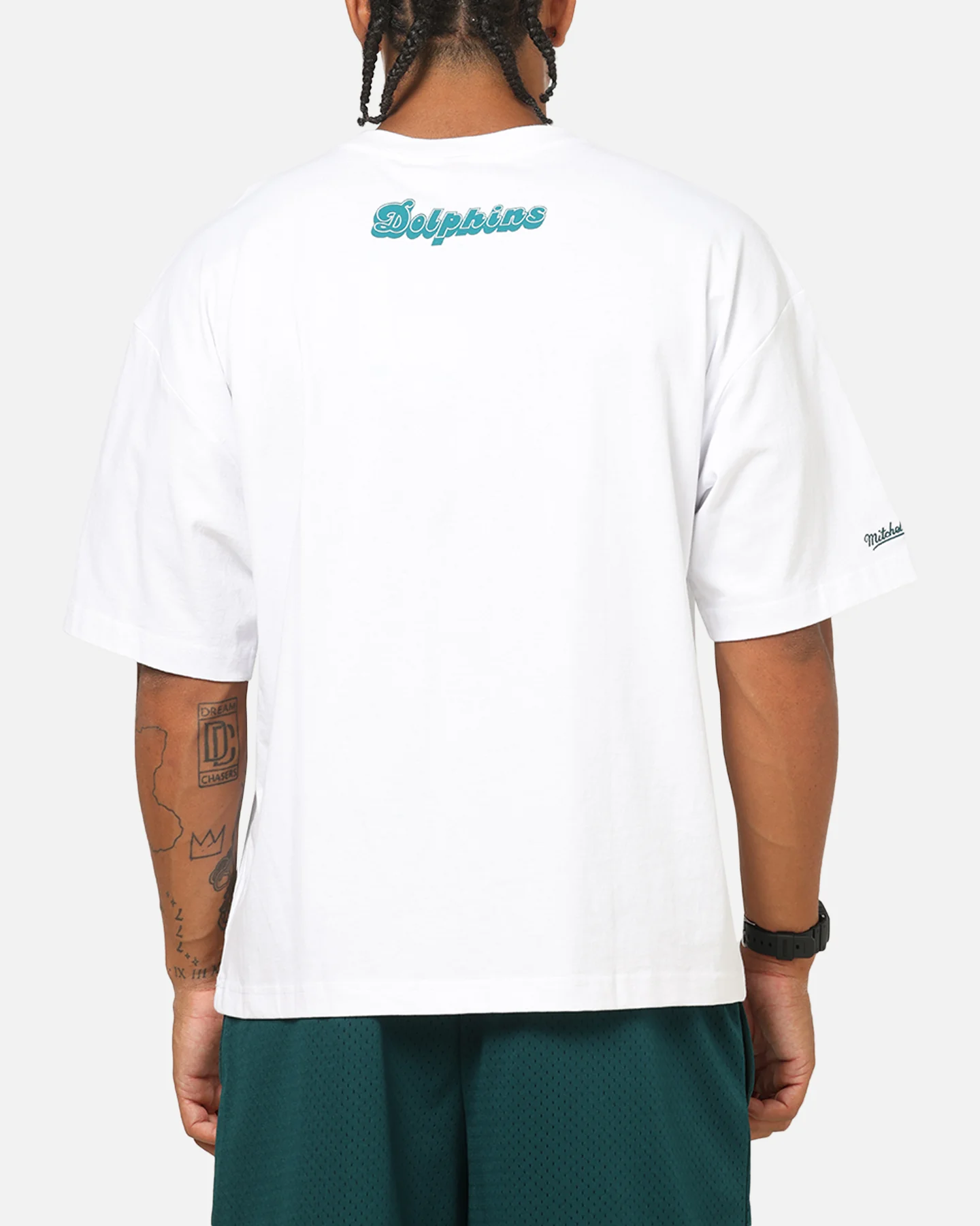 Mitchell & Ness Miami Dolphins Stars & Text Boxy T-Shirt White - Image 3