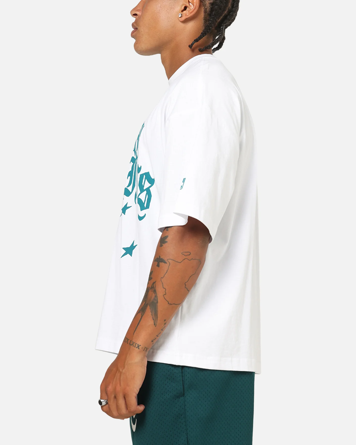 Mitchell & Ness Miami Dolphins Stars & Text Boxy T-Shirt White - Image 5